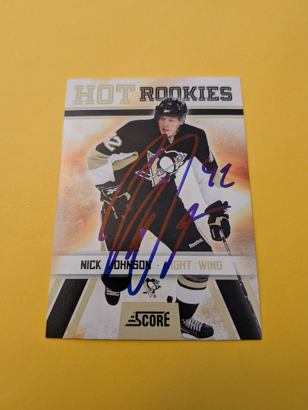 Nick Johnson Signed Pittsburgh Penguins Rookie Card B