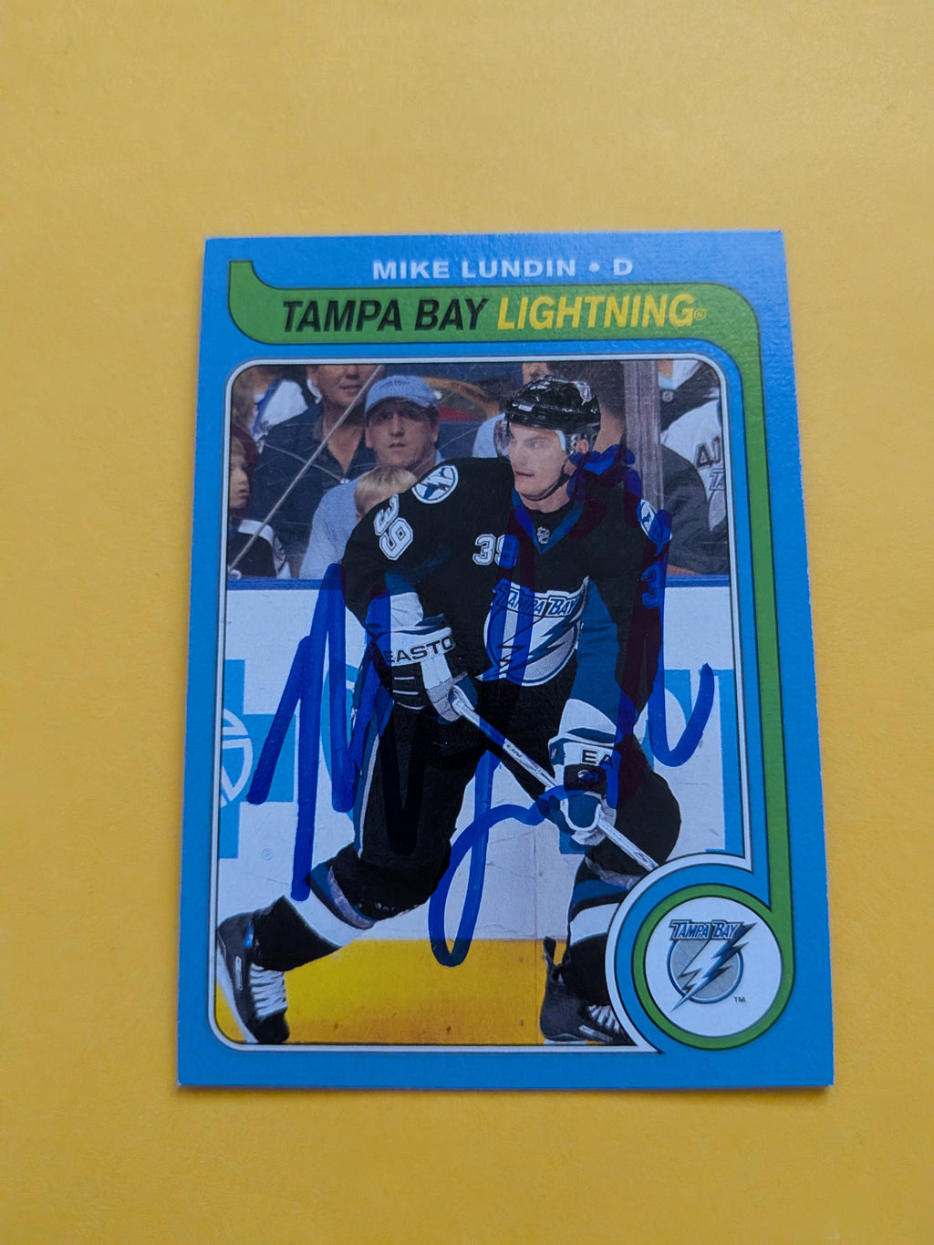 Mike Lundin Signed Tampa Bay Lightning Card A