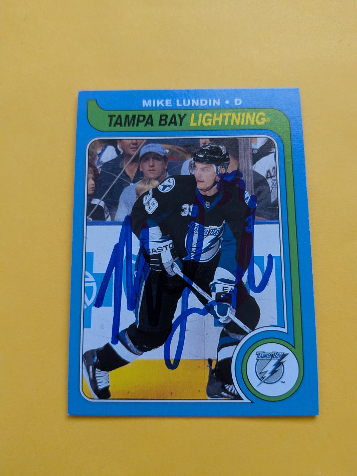 Mike Lundin Signed Tampa Bay Lightning Card A