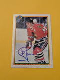 Steve Larmer Signed Chicago Blackhawks Card H