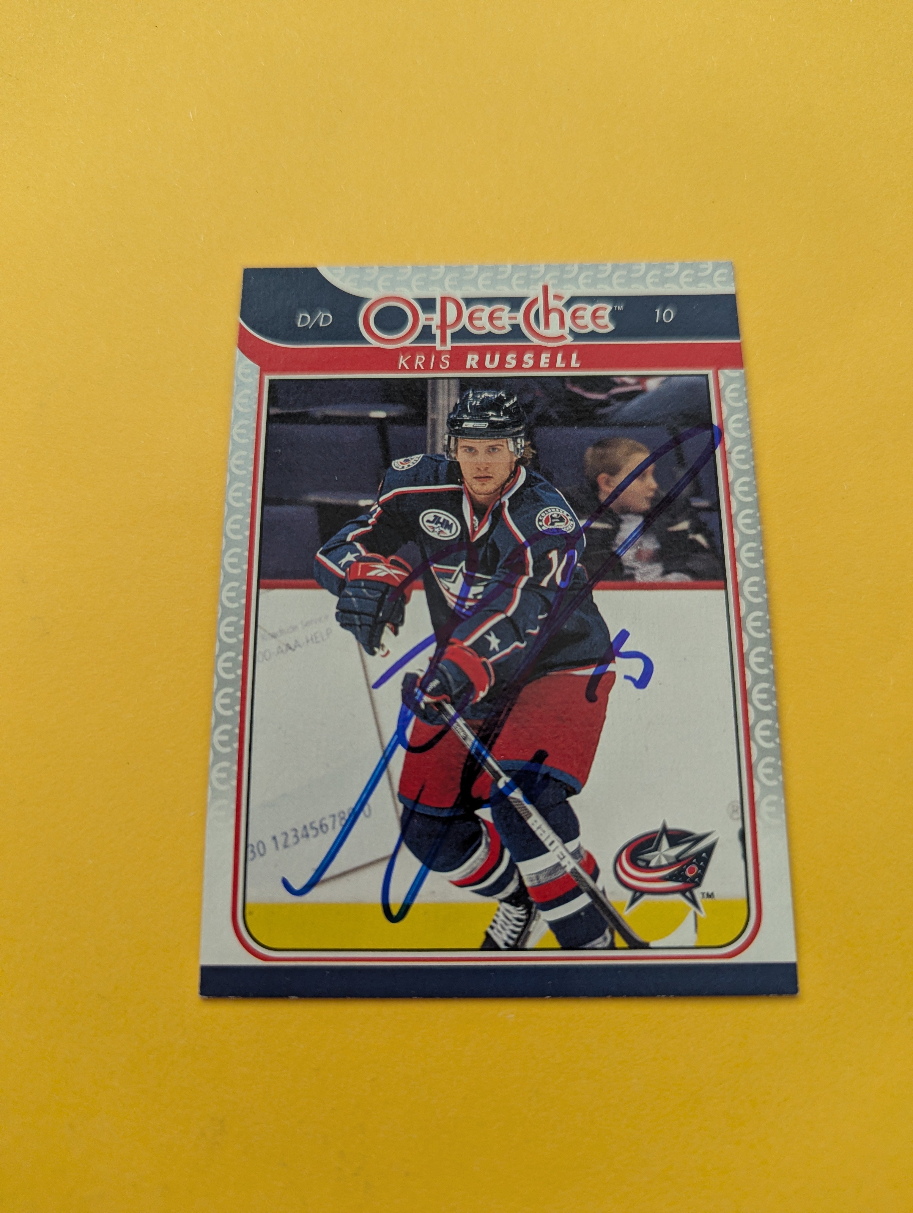 Kris Russell Signed Columbus Blue Jackets Card