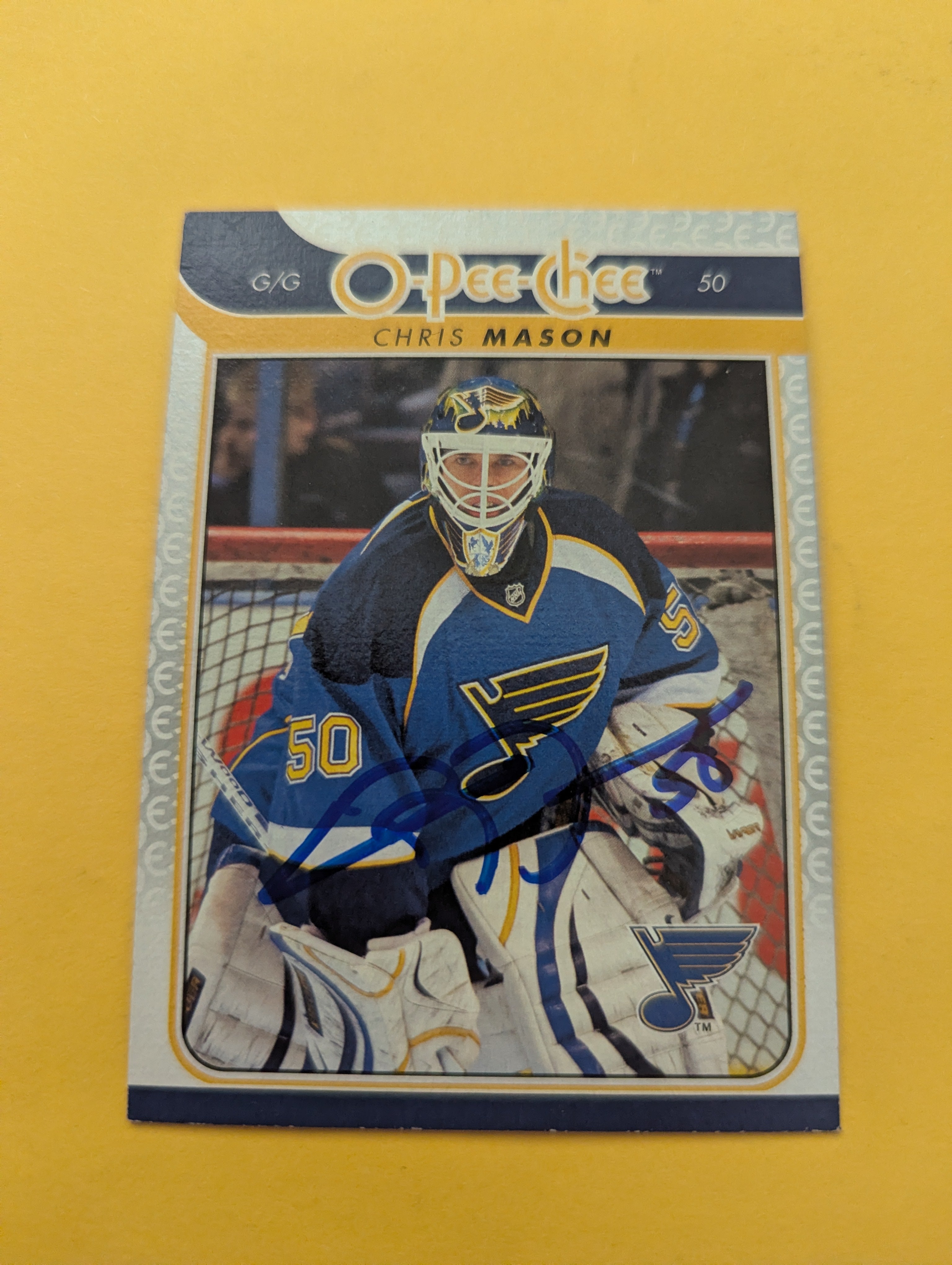 Chris Mason Signed St. Louis Blues Card B