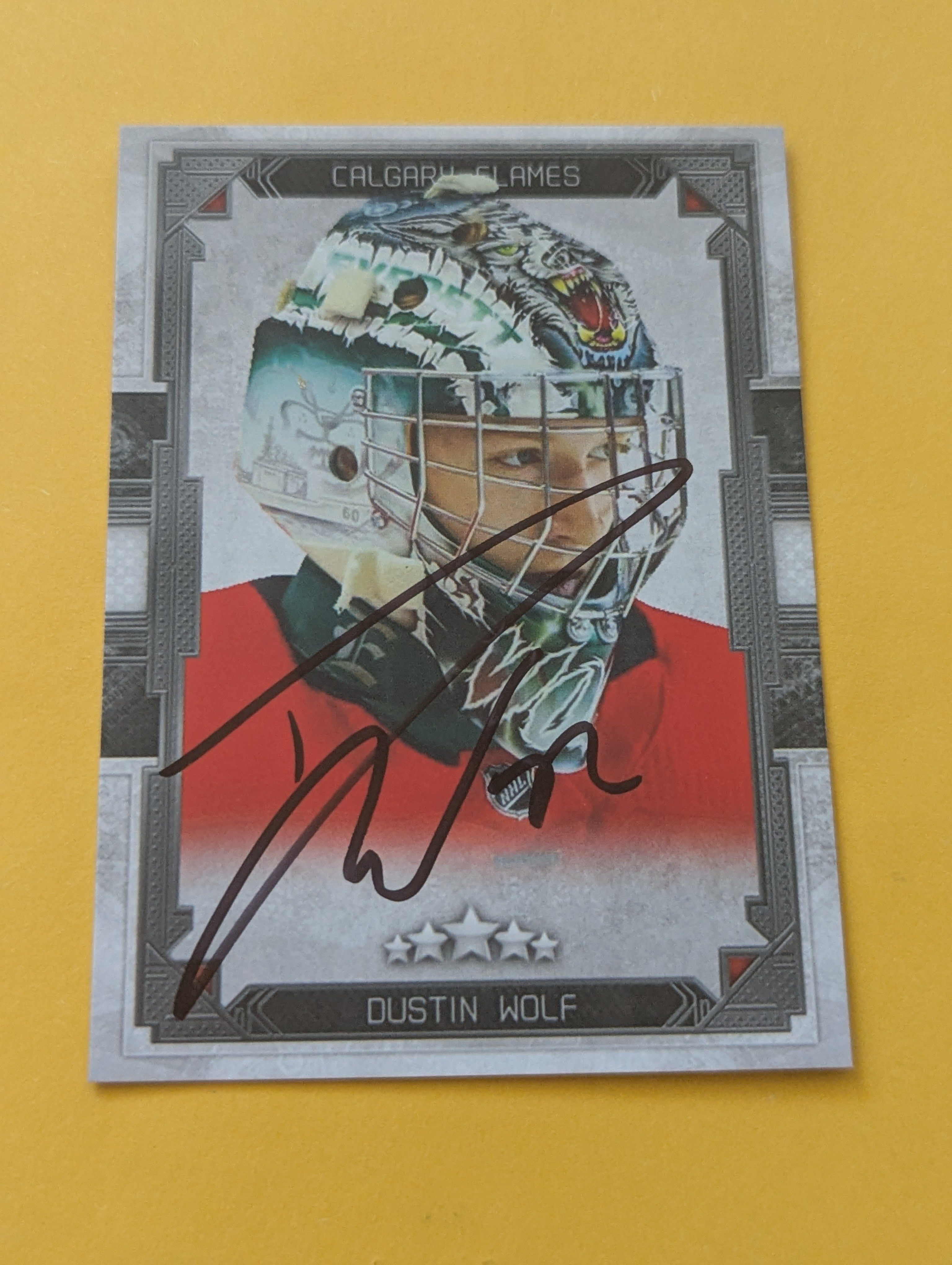 Dustin Wolf Signed Calgary Flames Card