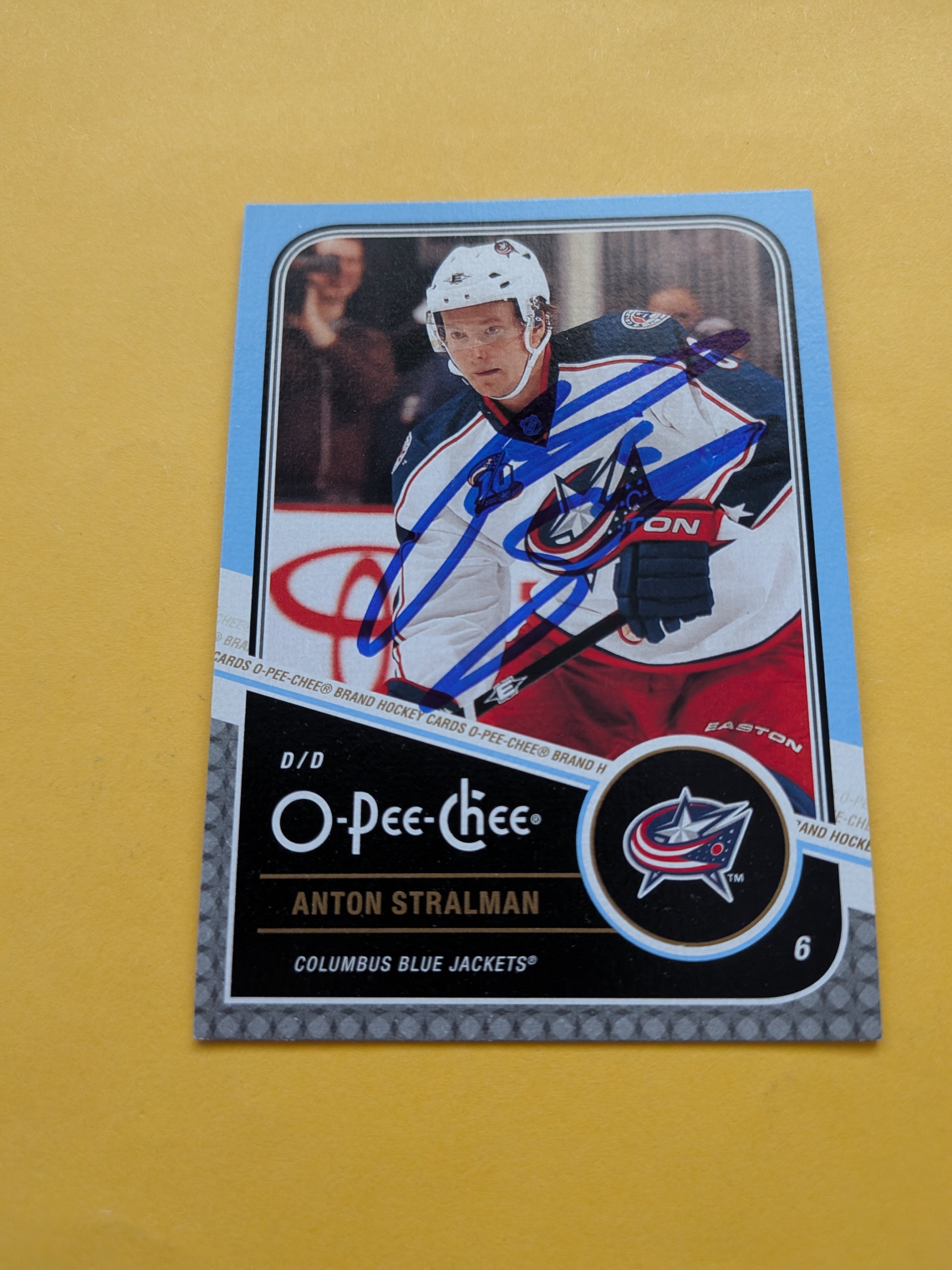 Anton Stralman Signed Columbus Blue Jackets Card B