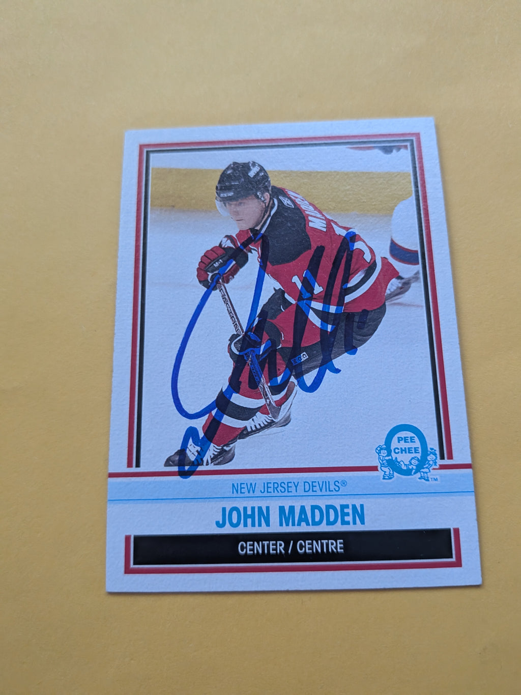 John Madden Signed New Jersey Devils Card E