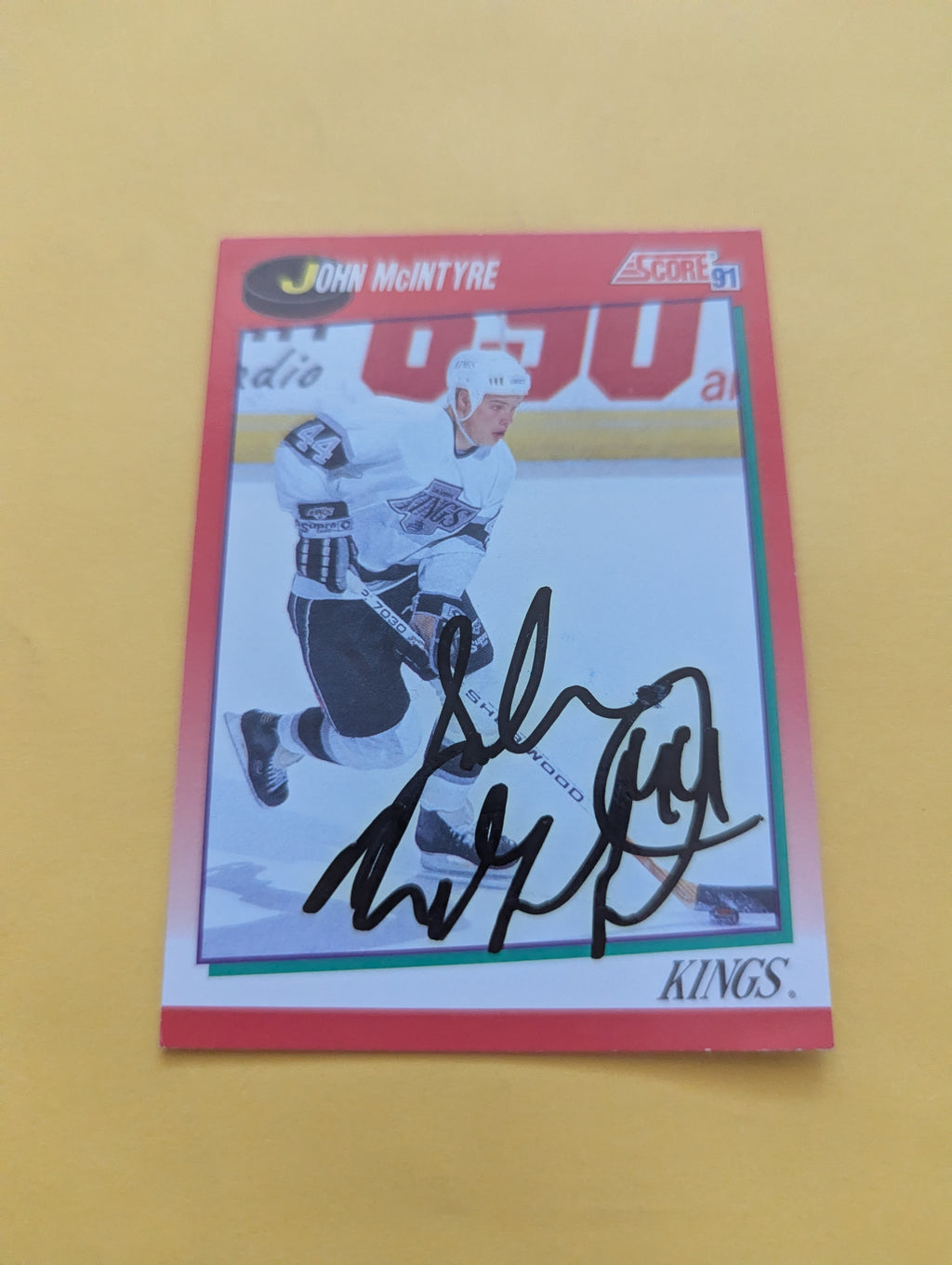 John McIntyre Signed Los Angeles Kings Card B