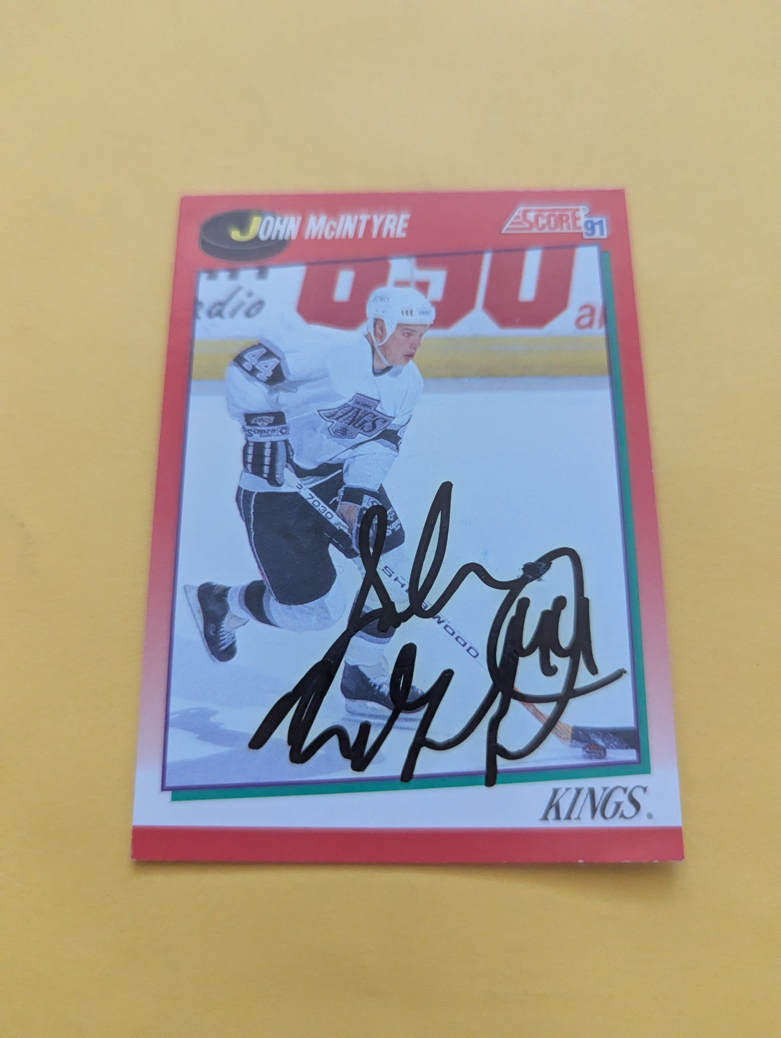 John McIntyre Signed Los Angeles Kings Card B