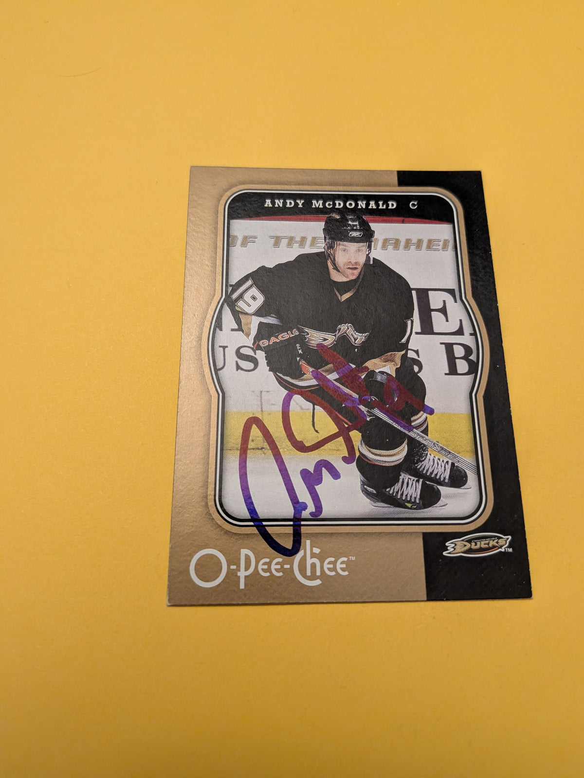 Andy McDonald Signed Anaheim Ducks Card A