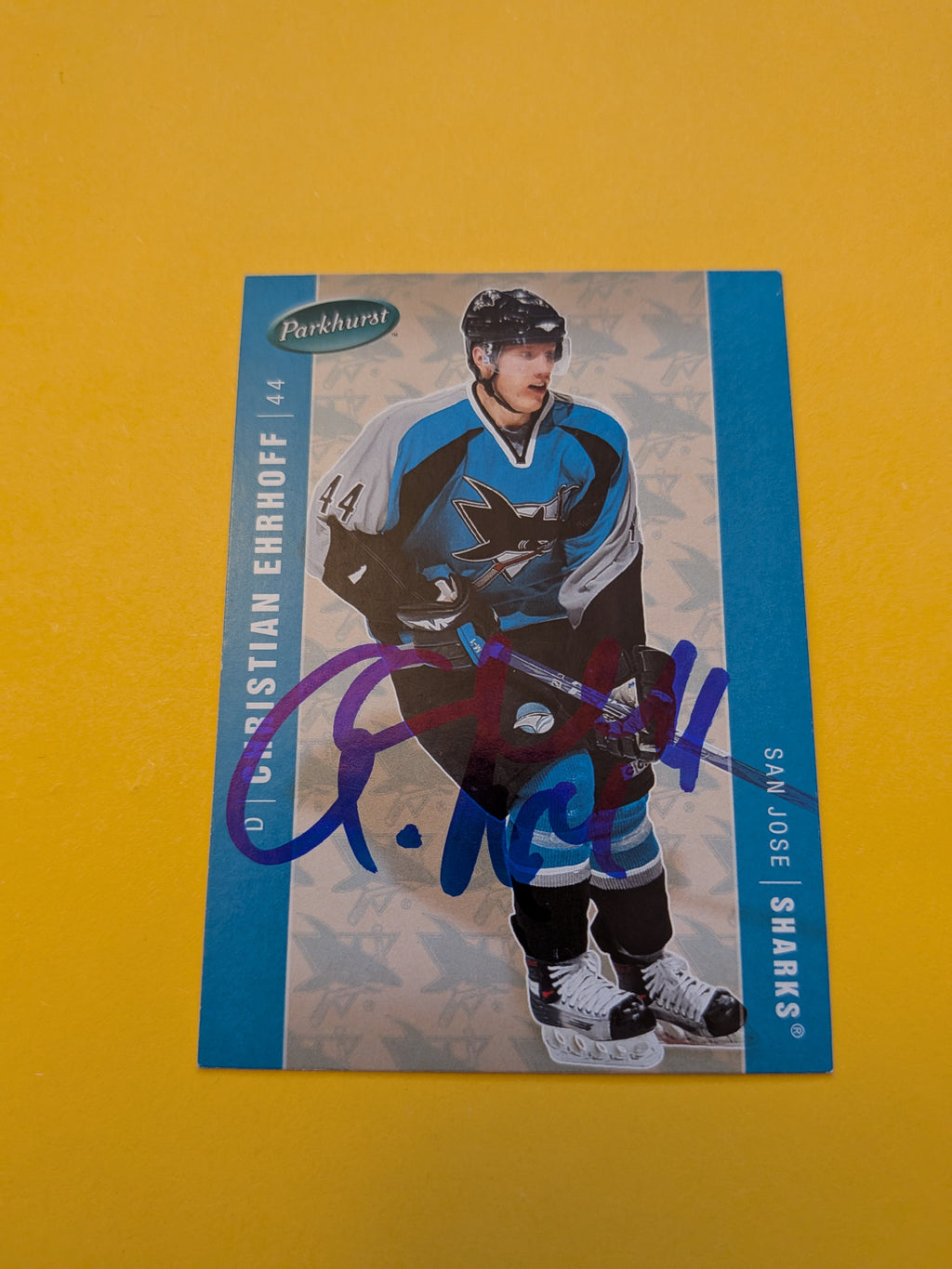 Christian Ehrhoff Signed San Jose Sharks Card A