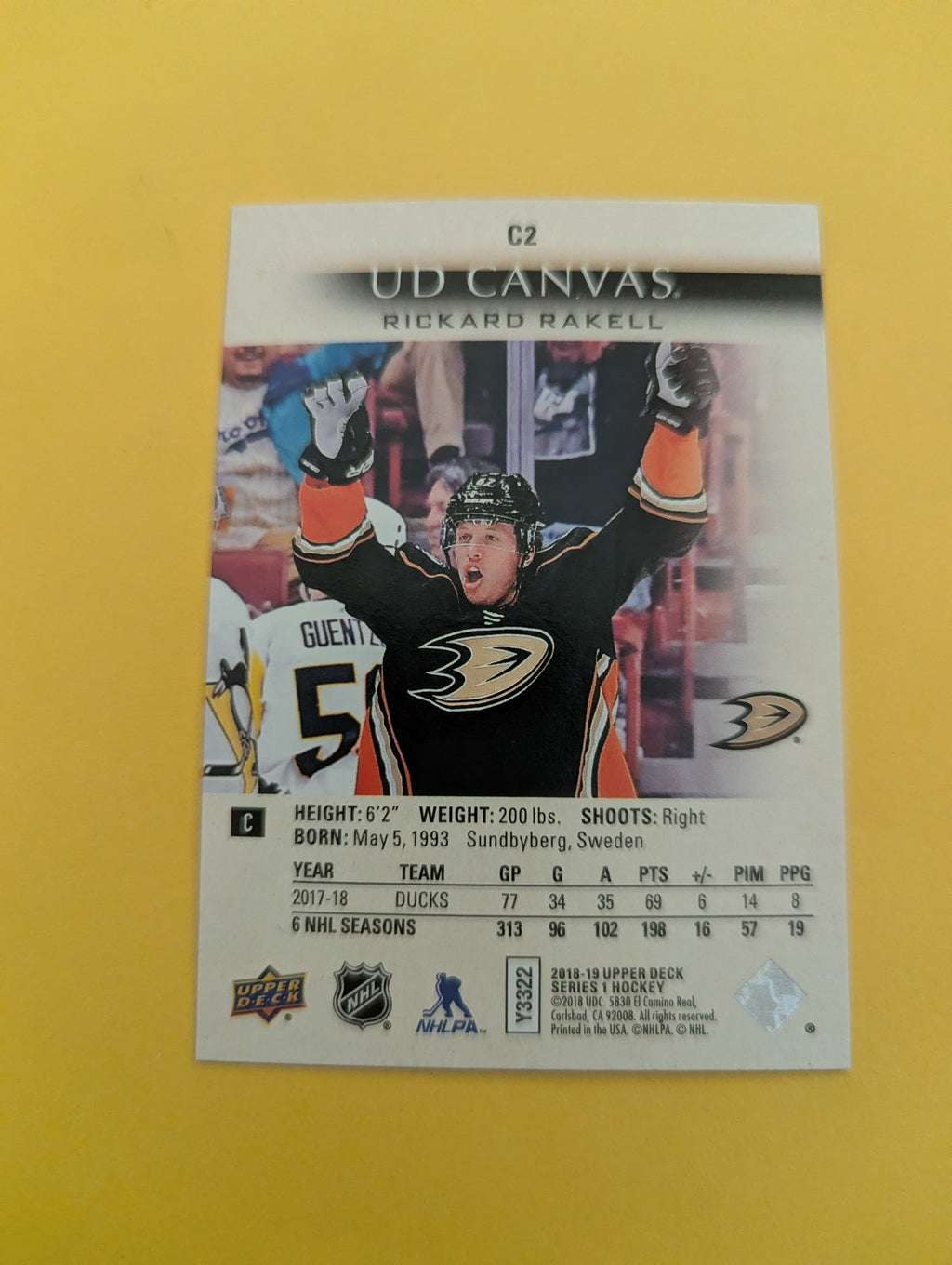 Rickard Rakell 18-19 Upper Deck UD Canvas Card