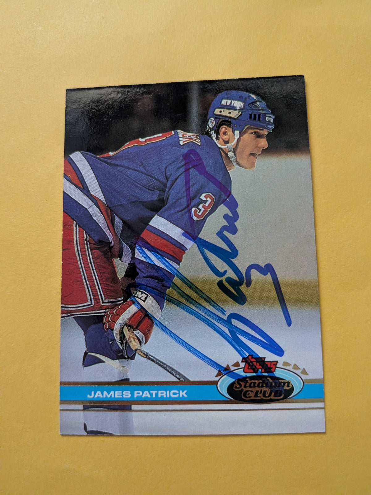 James Patrick Signed New York Rangers Card E