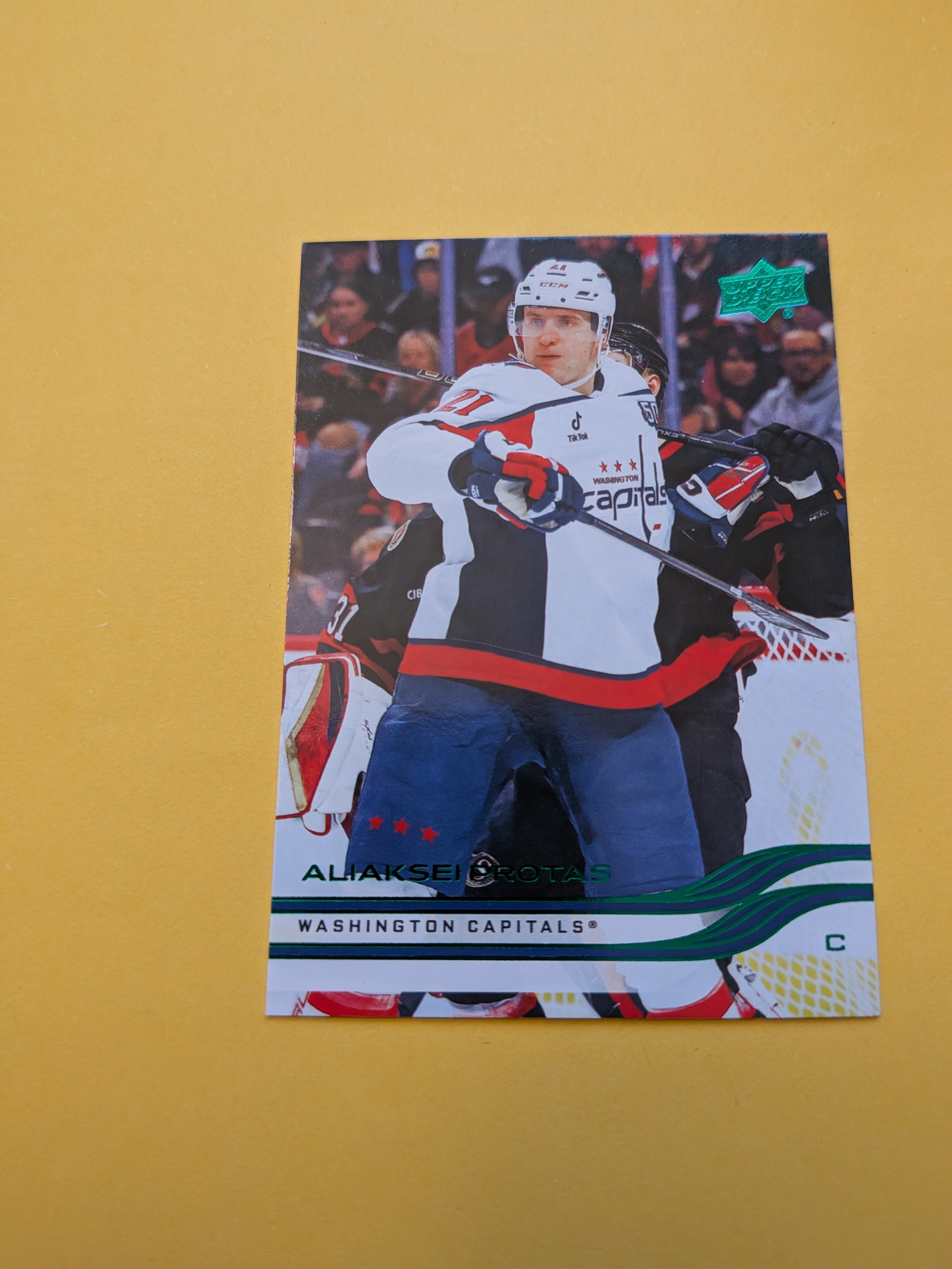 Aliaksei Protas 25-26 Upper Deck Green Holiday Card