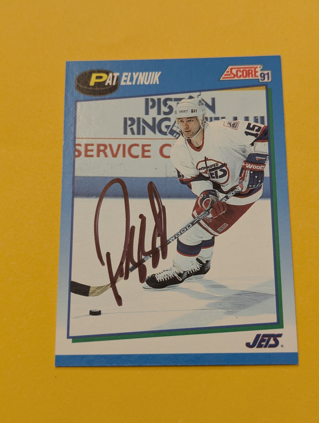 Pat Elynuik Signed Winnipeg Jets Card