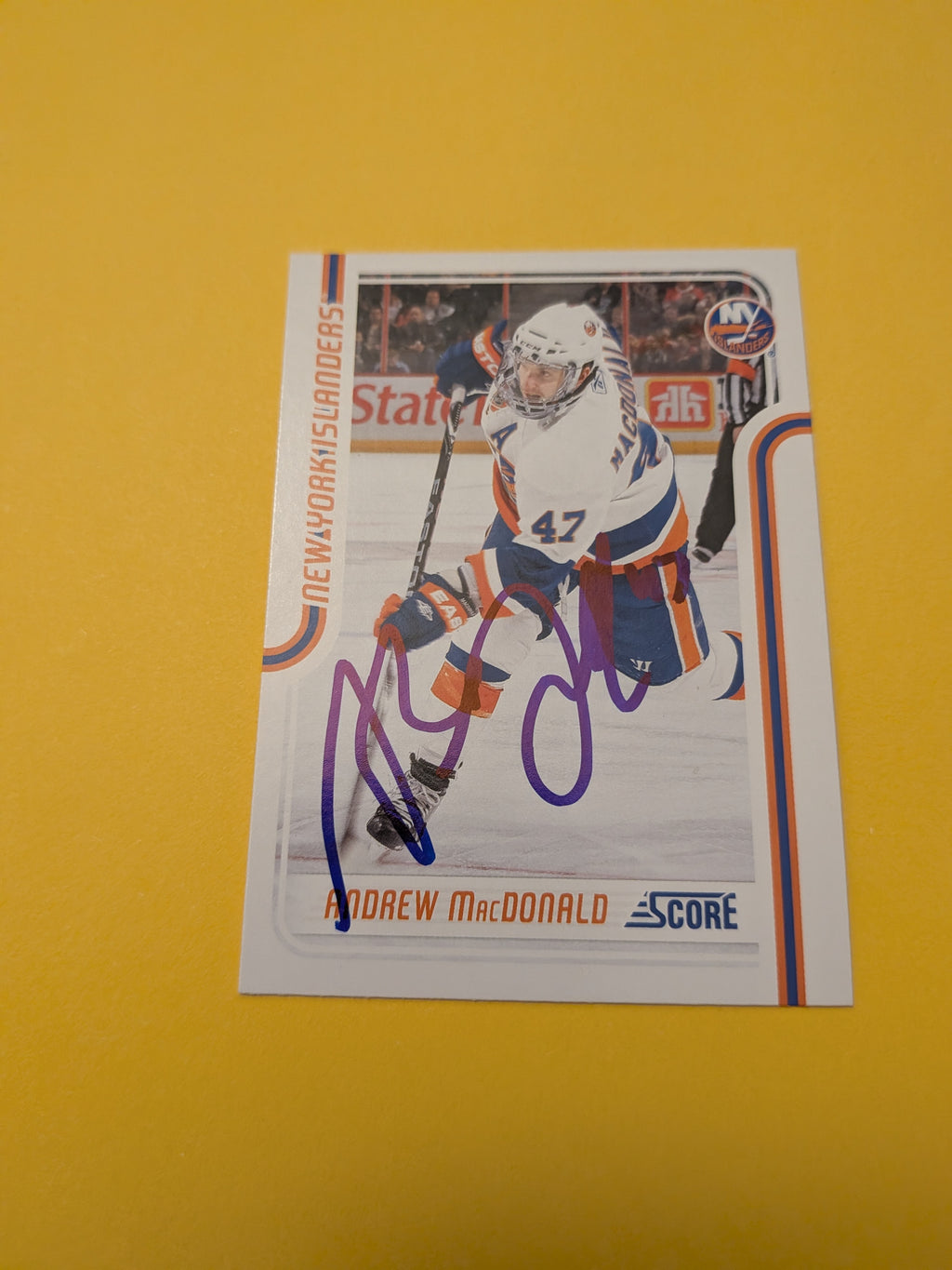 Andrew MacDonald Signed New York Islanders Card C