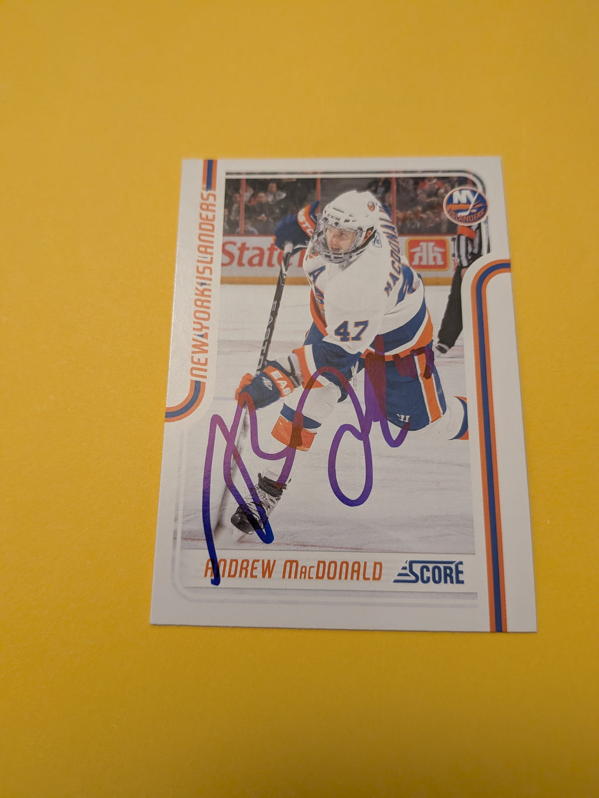 Andrew MacDonald Signed New York Islanders Card C