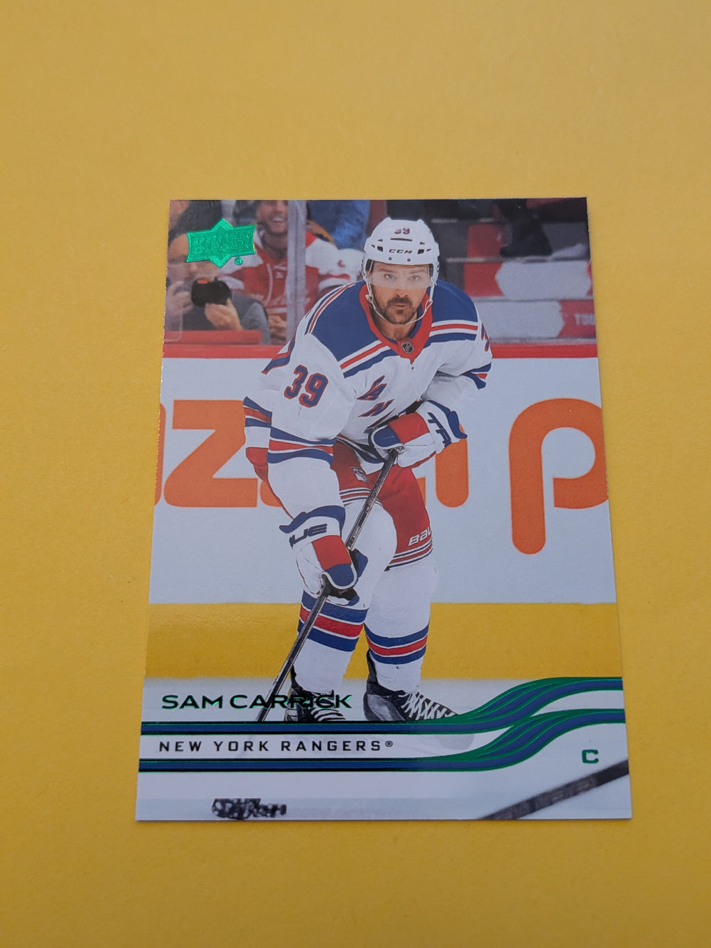Sam Carrick 25-26 Upper Deck Green Holiday Card