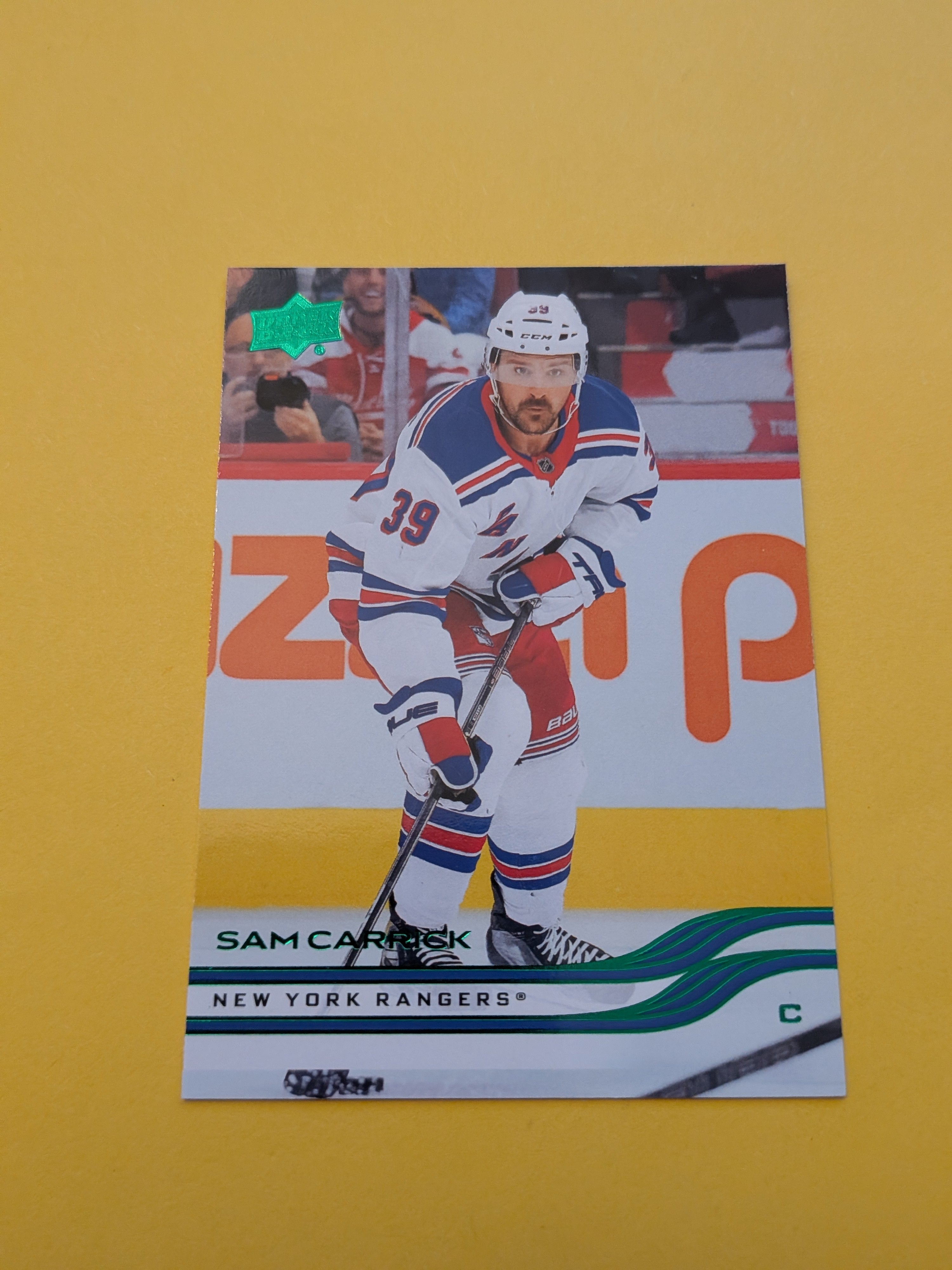 Sam Carrick 25-26 Upper Deck Green Holiday Card