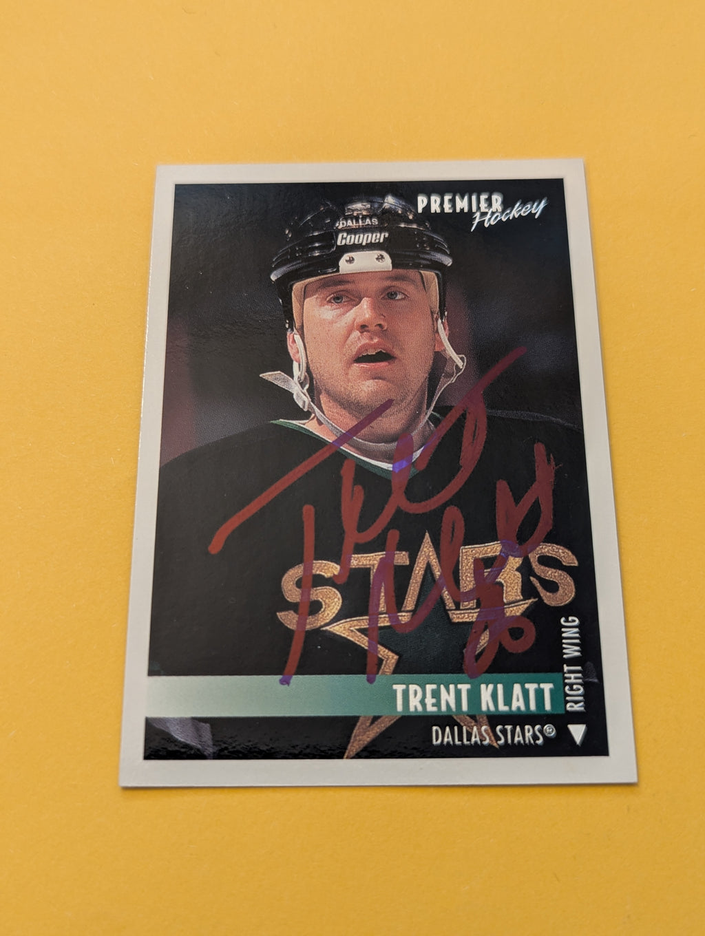 Trent Klatt Signed Dallas Stars Card