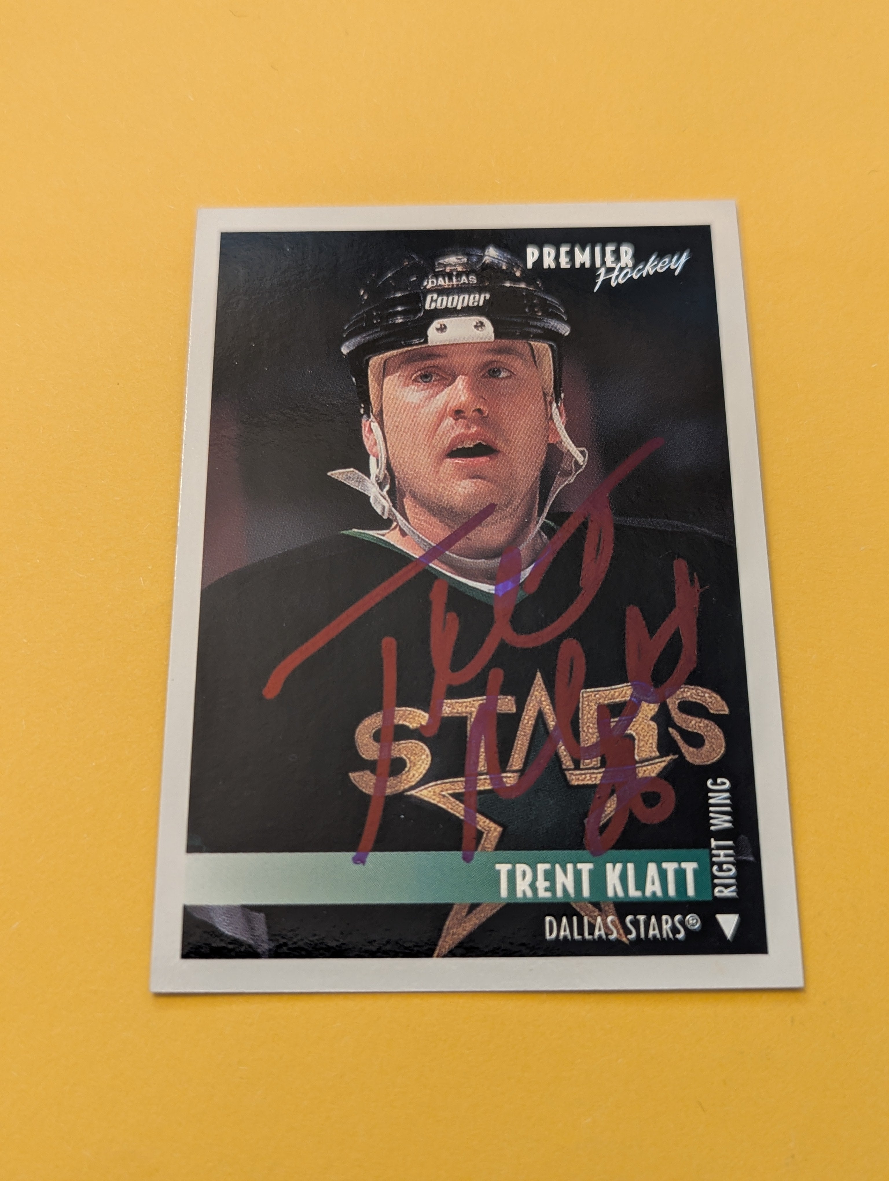 Trent Klatt Signed Dallas Stars Card