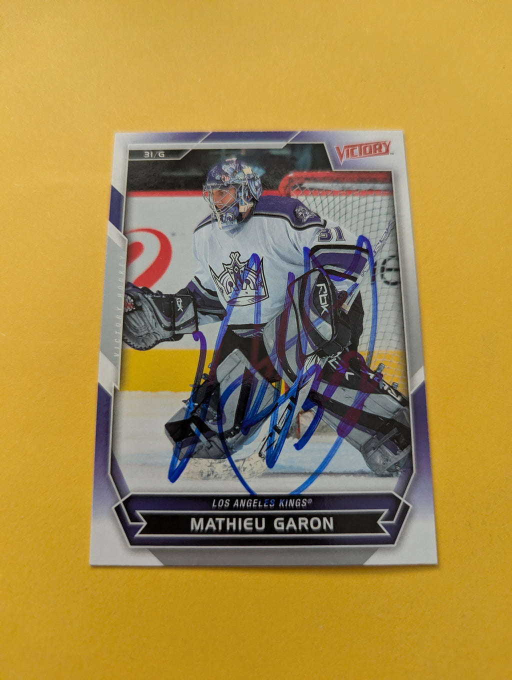 Mathieu Garon Signed Los Angeles Kings Card