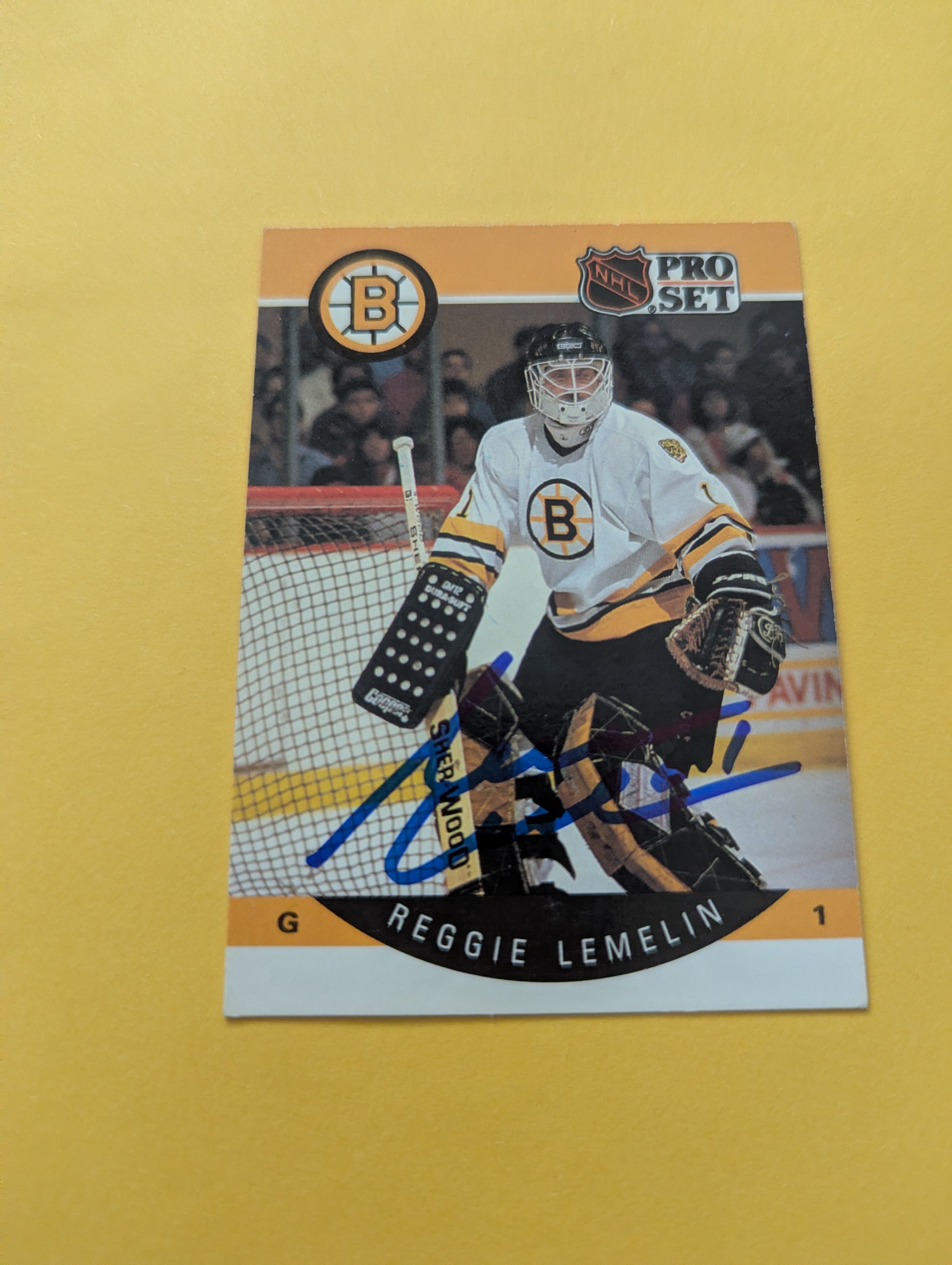 Rejean Lemelin Signed Boston Bruins Card