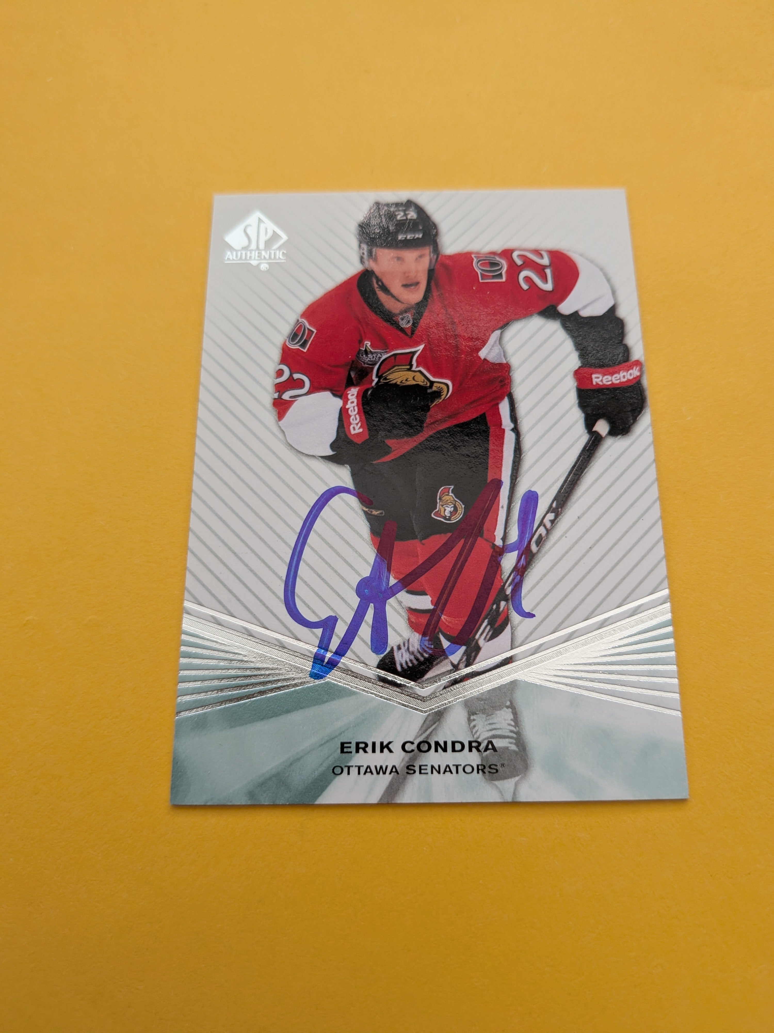 Erik Condra Signed Ottawa Senators Card D
