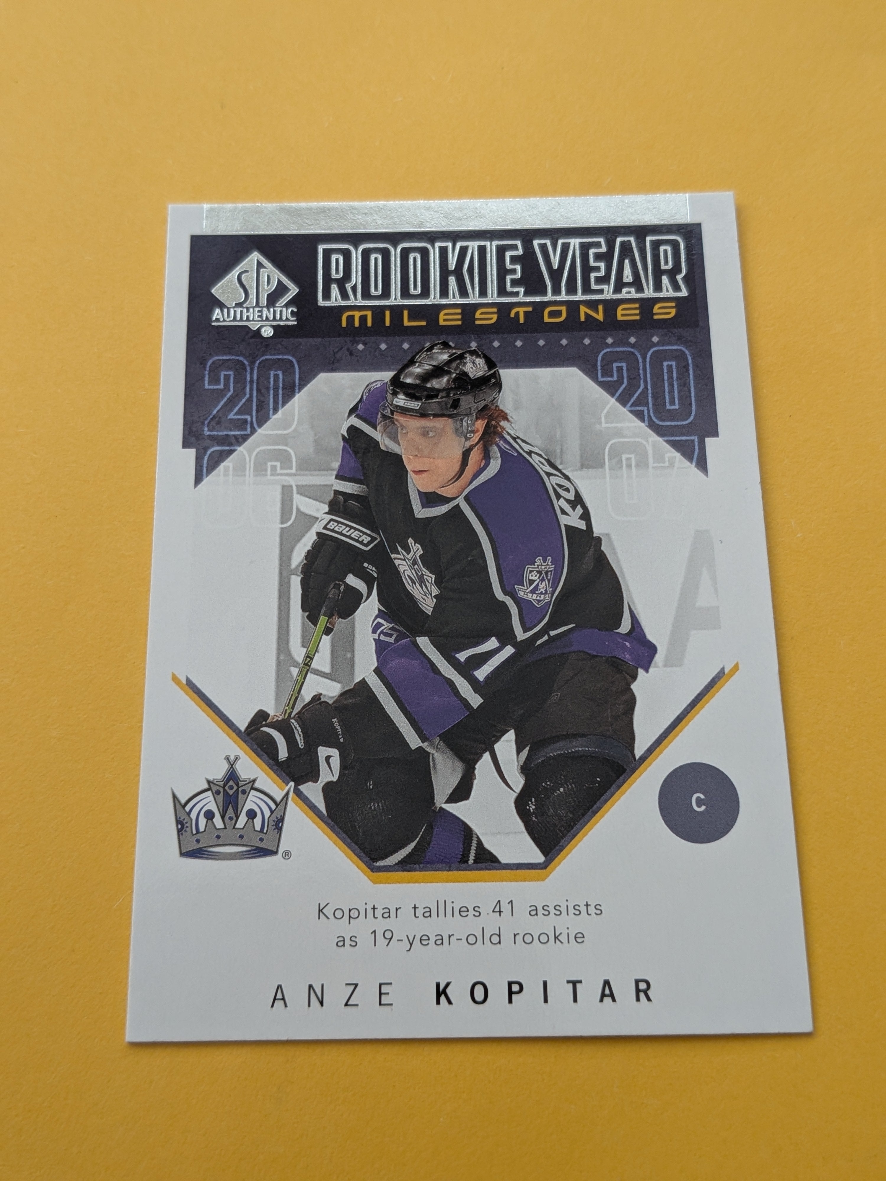 Anze Kopitar 18-19 SP Authentic Rookie Year Milestones Card