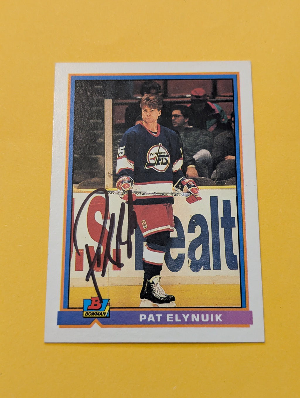 Pat Elynuik Signed Winnipeg Jets Card