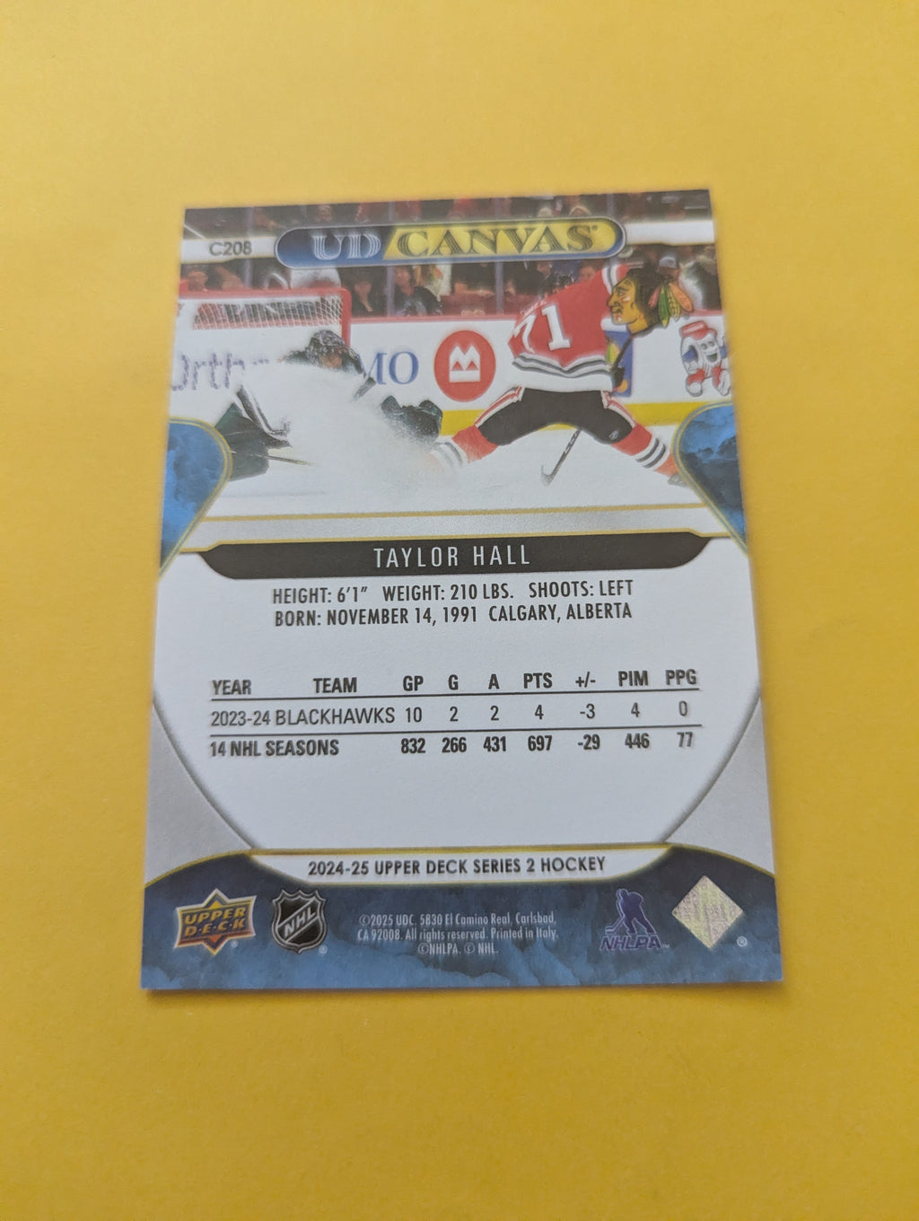 Taylor Hall 24-25 Upper Deck UD Canvas Card