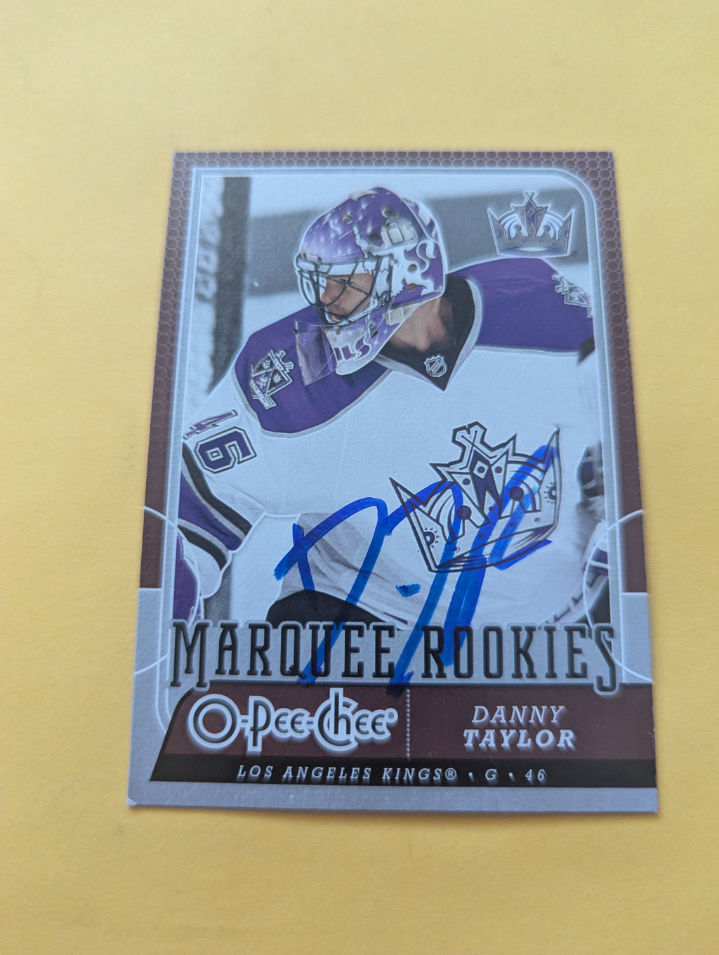 Danny Taylor Signed Los Angeles Kings Rookie Card