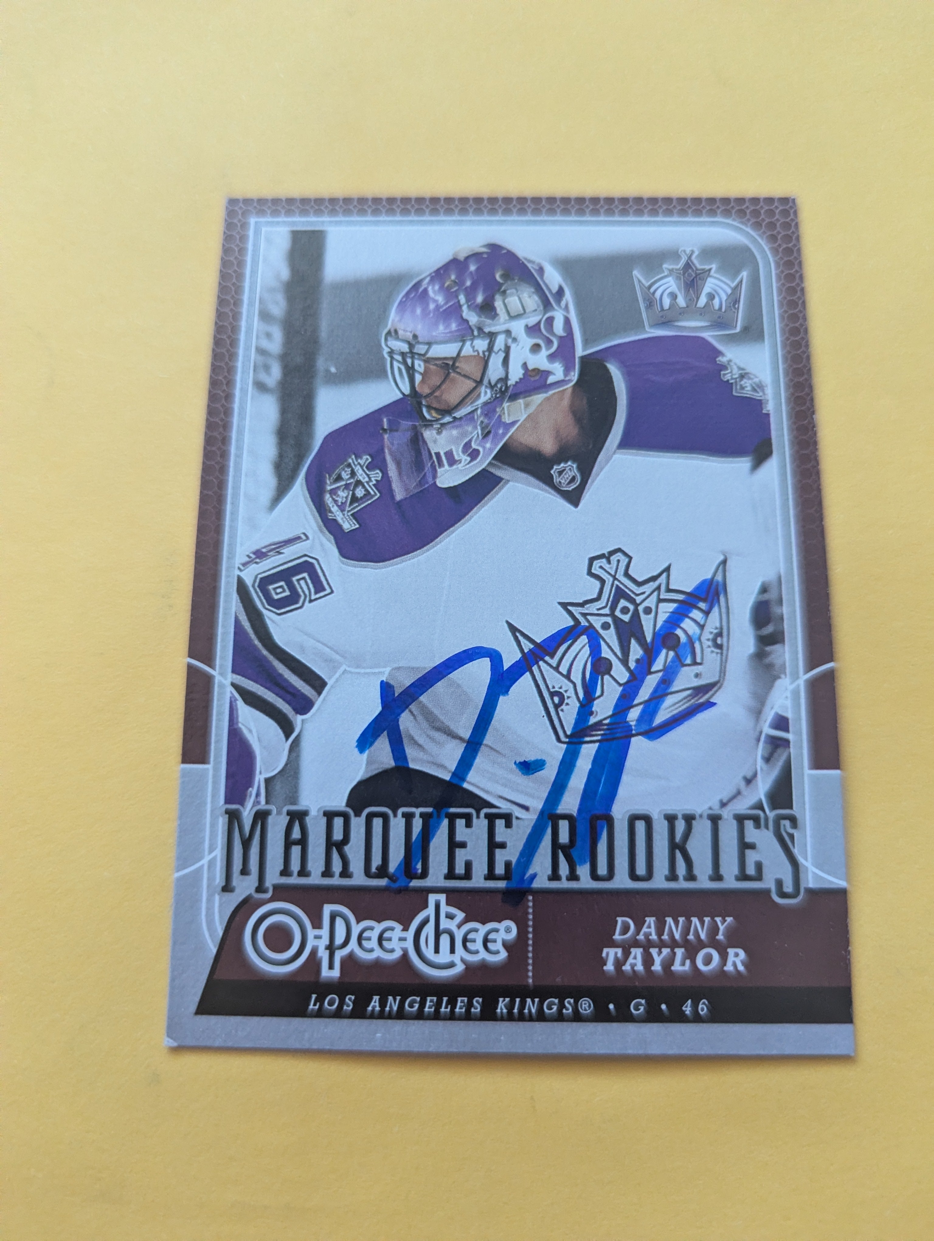Danny Taylor Signed Los Angeles Kings Rookie Card