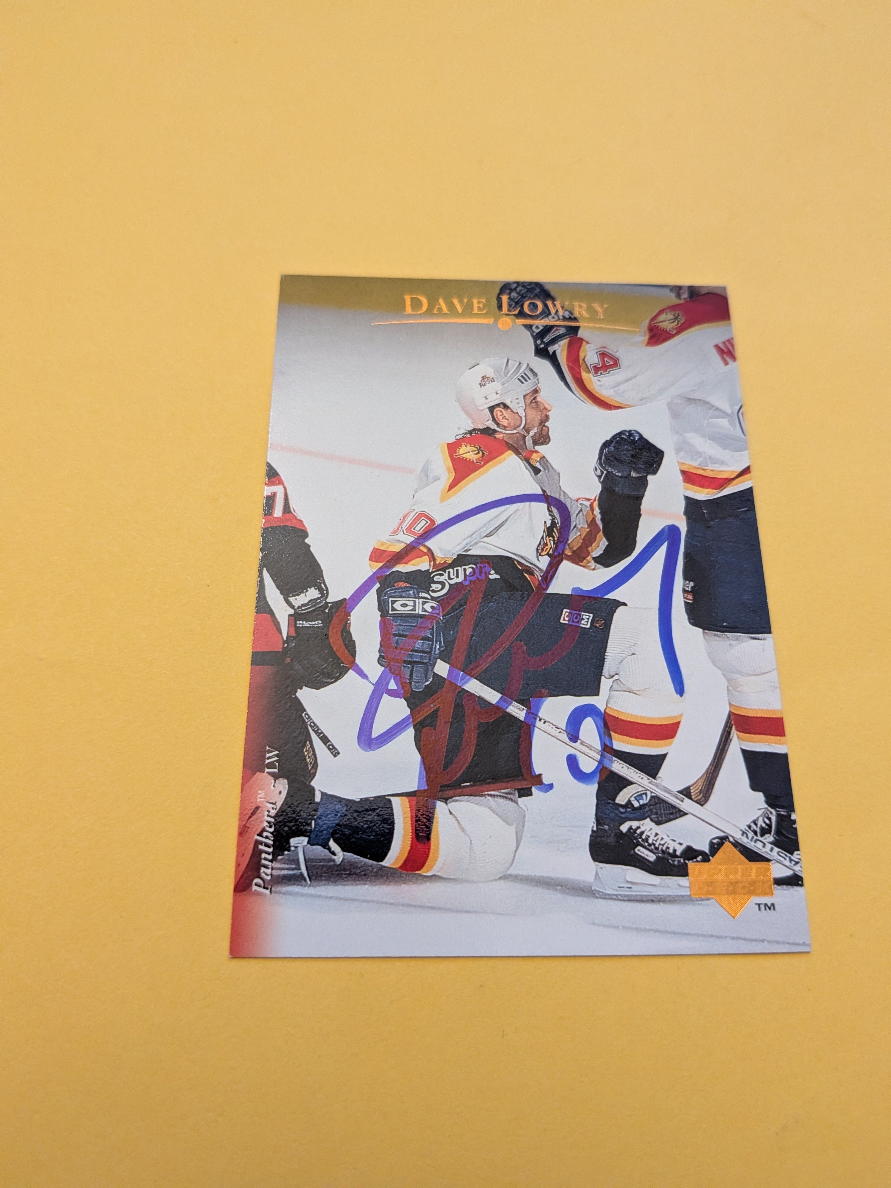 Dave Lowry Signed Florida Panthers Card C