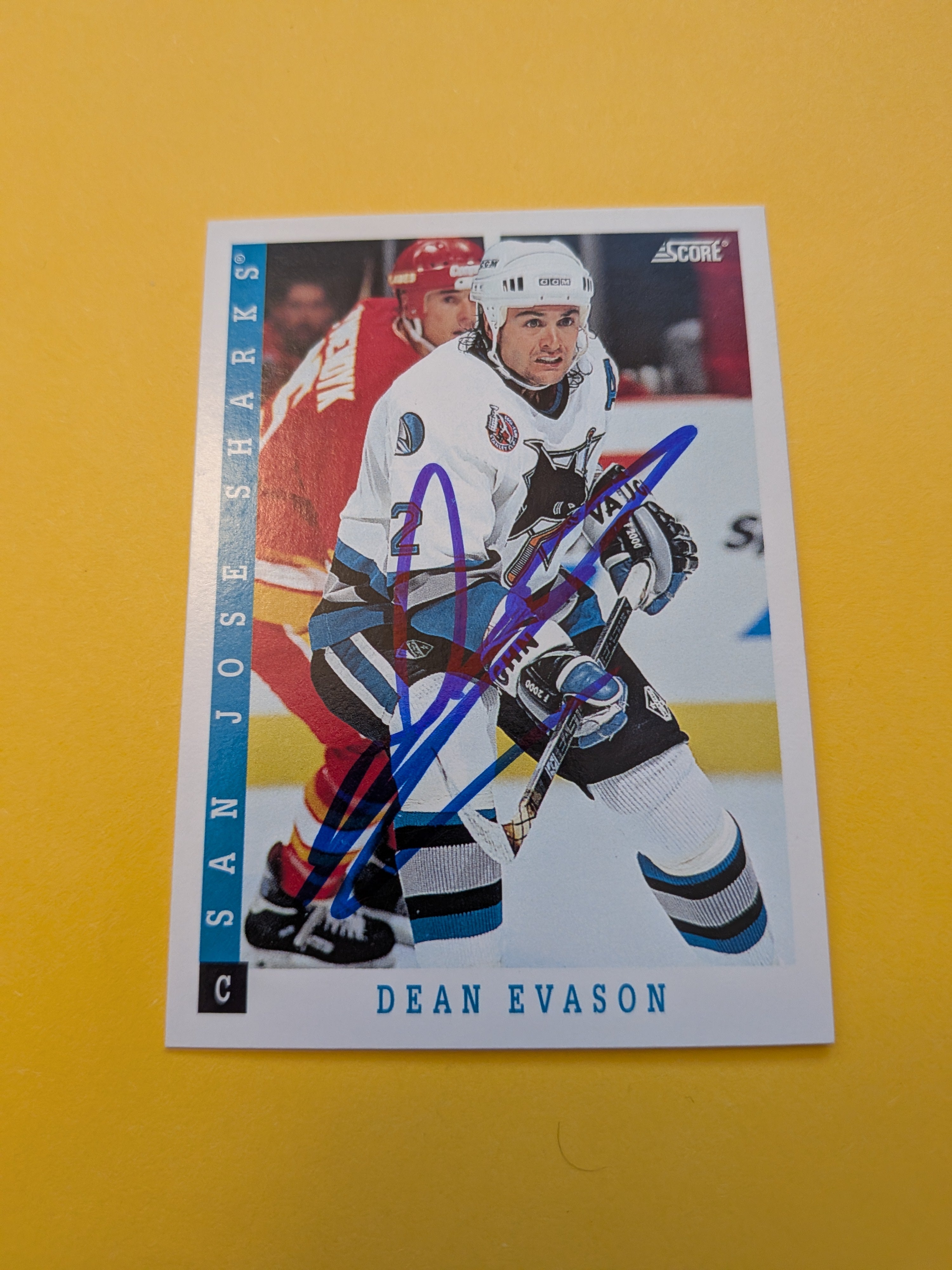 Dean Evason Signed San Jose Sharks Card A