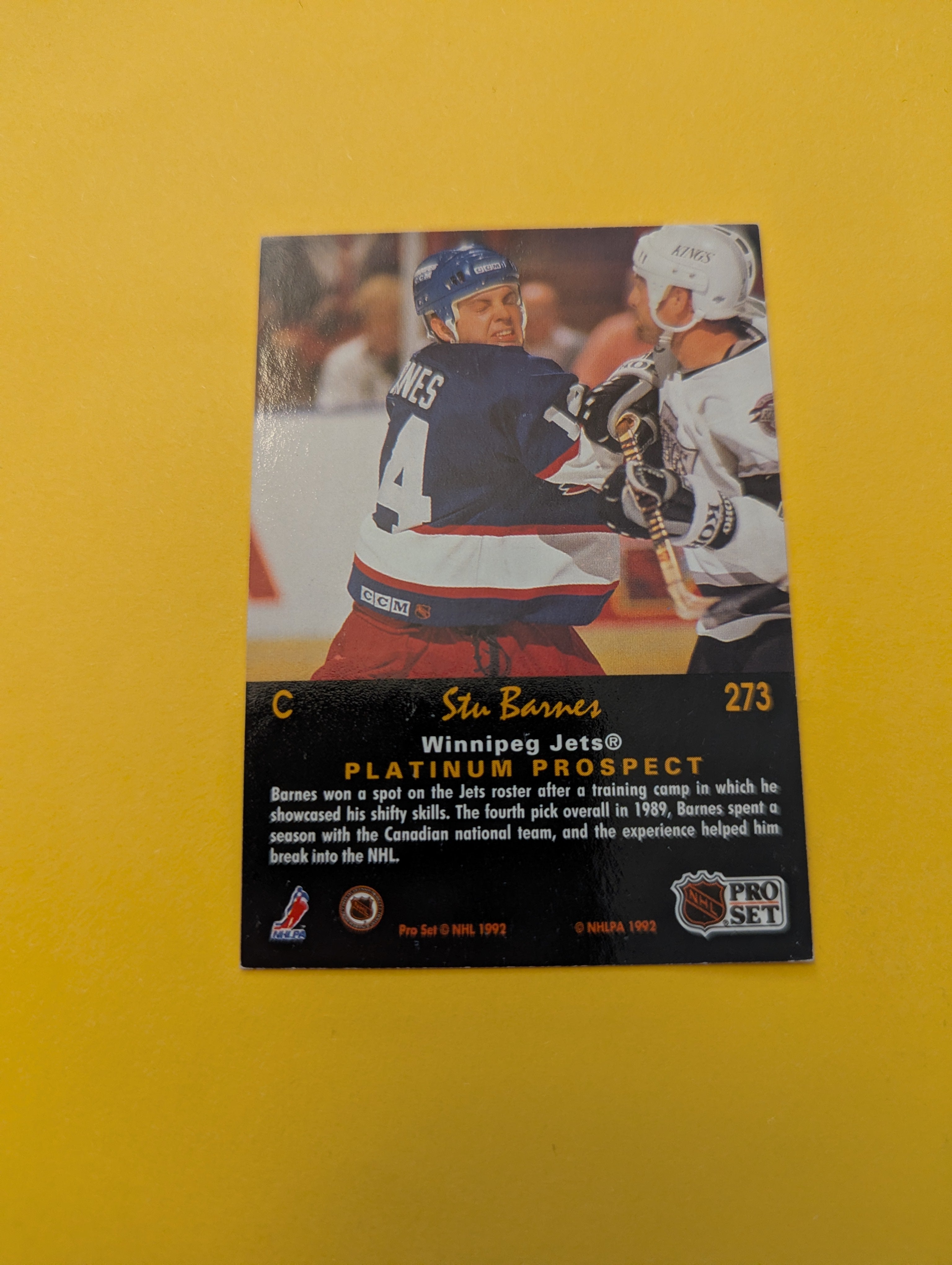 Stu Barnes Signed Winnipeg Jets Card