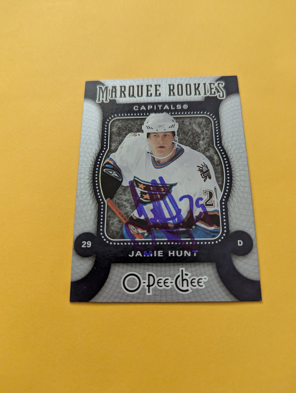 Jamie Hunt Signed Washington Capitals Rookie Card