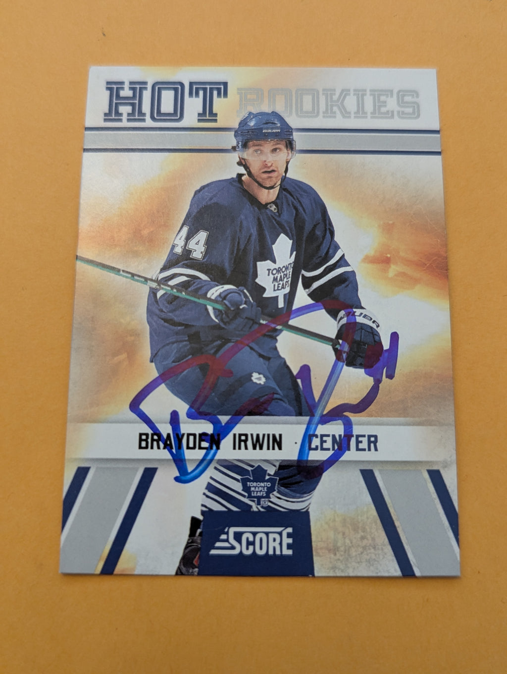 Brayden Irwin Signed Toronto Maple Leafs Rookie Card