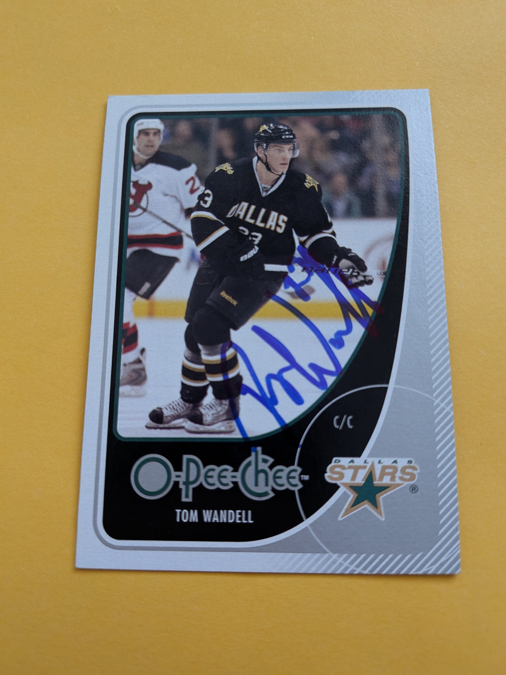 Tom Wandell Signed Dallas Stars Card B
