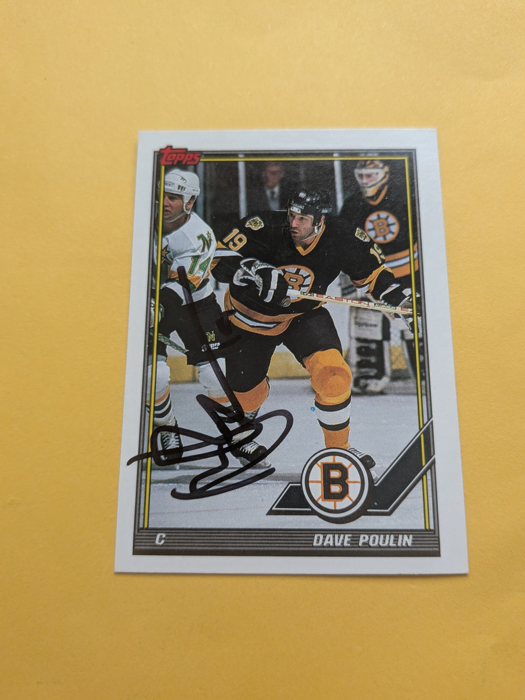 Dave Poulin Signed Boston Bruins Card I