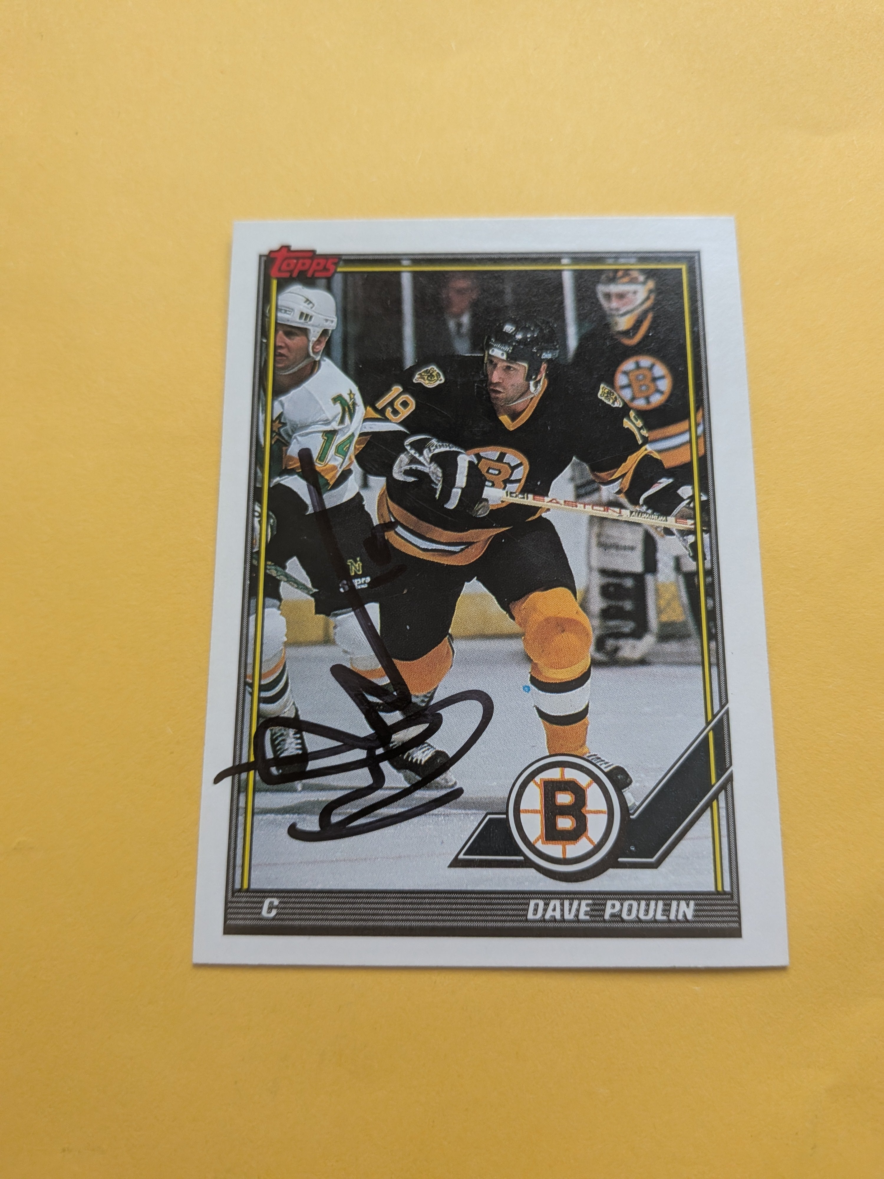 Dave Poulin Signed Boston Bruins Card I