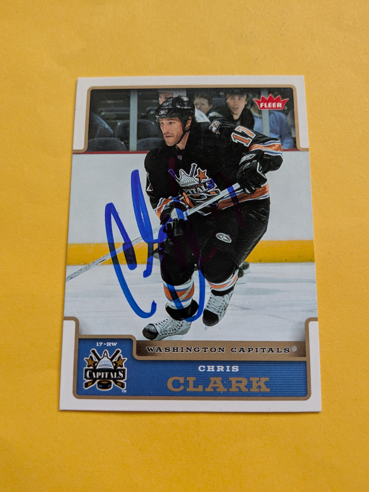Chris Clark Signed Washington Capitals Card E