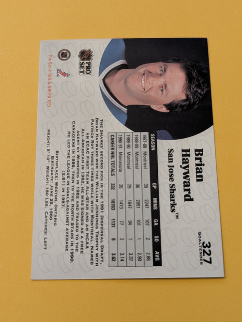Brian Hayward Signed San Jose Sharks Card