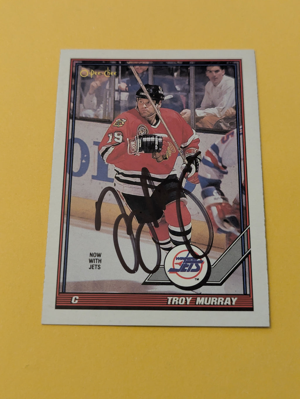 Troy Murray Signed Chicago Blackhawks Card