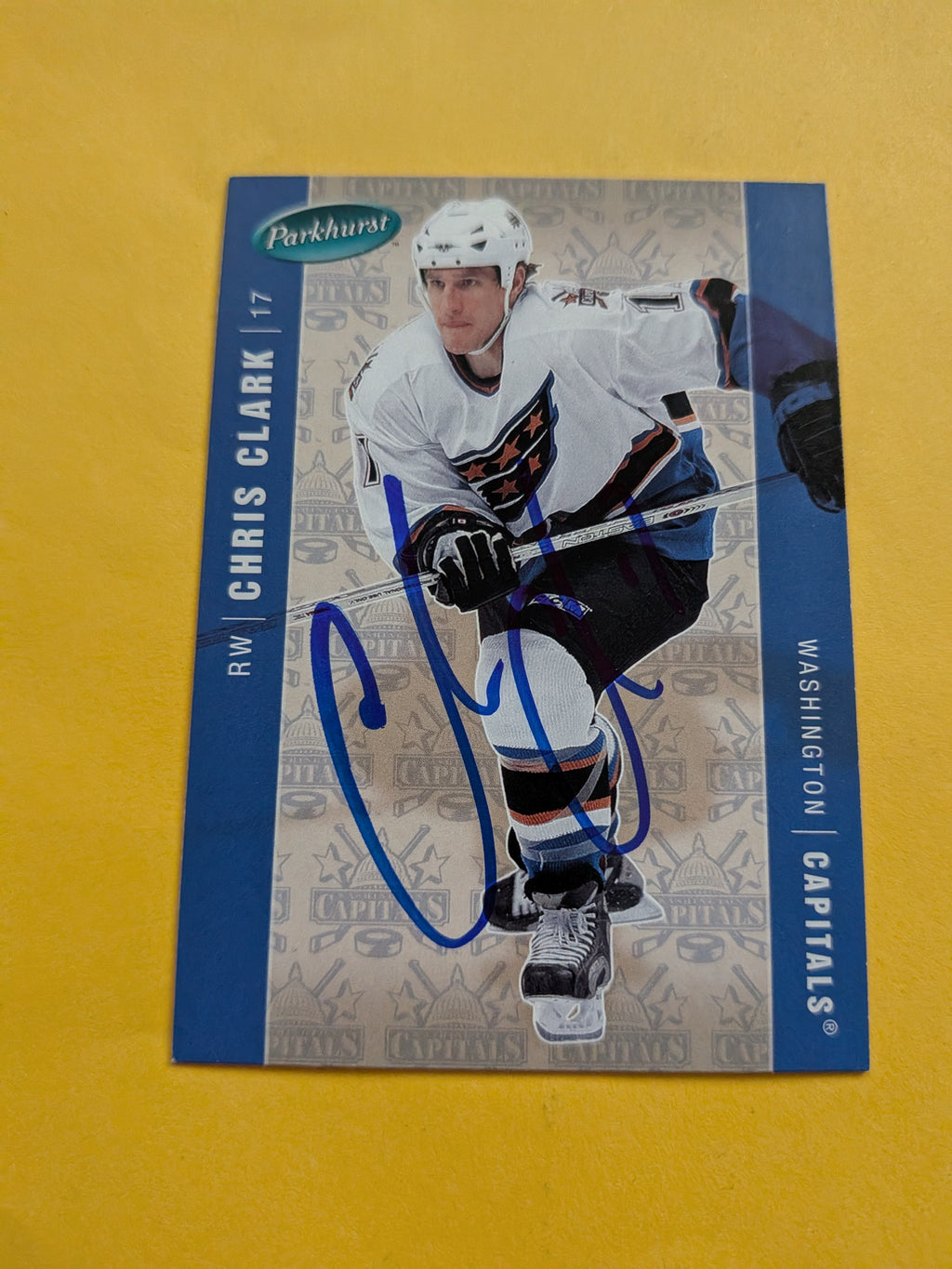 Chris Clark Signed Washington Capitals Card B