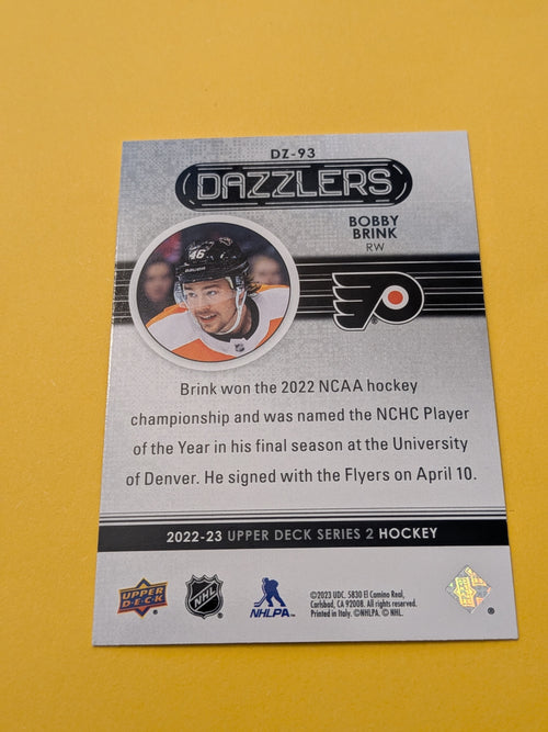 Bobby Brink 22-23 Upper Deck Dazzlers Blue Card