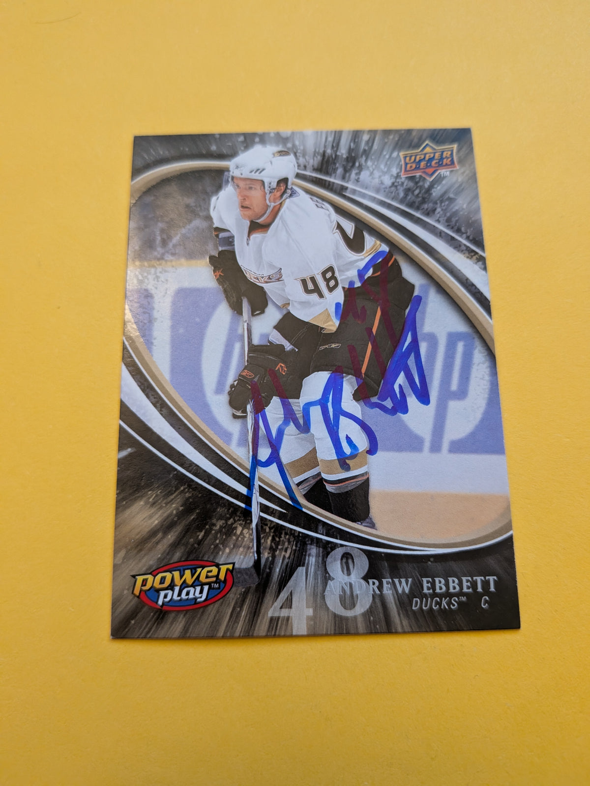 Andrew Ebbett Signed Anaheim Ducks Rookie Card C