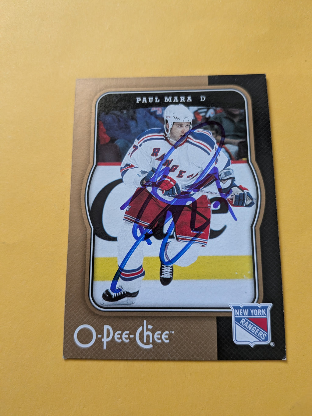 Paul Mara Signed New York Rangers Card A