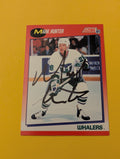 Mark Hunter Signed Hartford Whalers Card