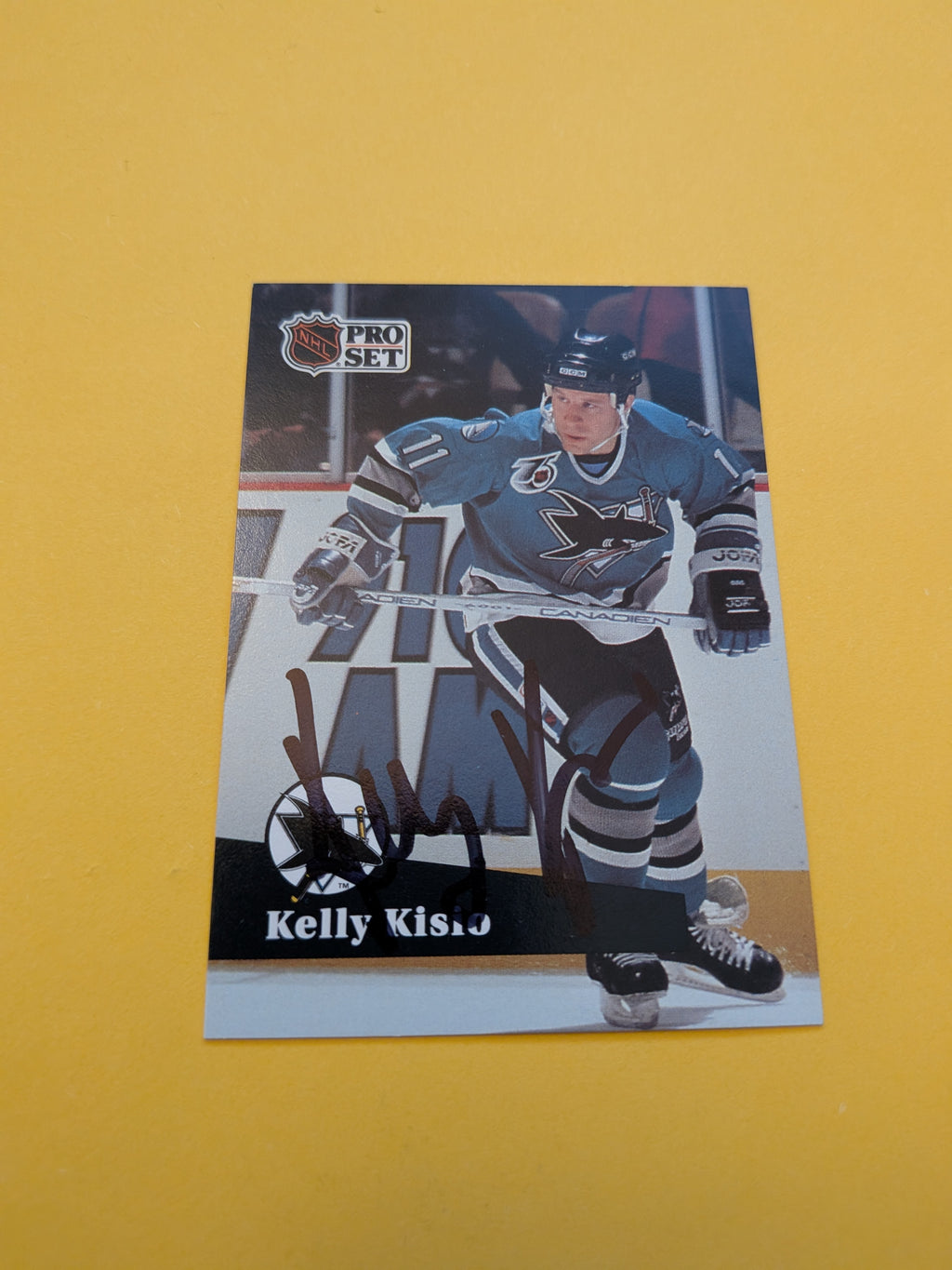 Kelly Kisio Signed San Jose Sharks Card K