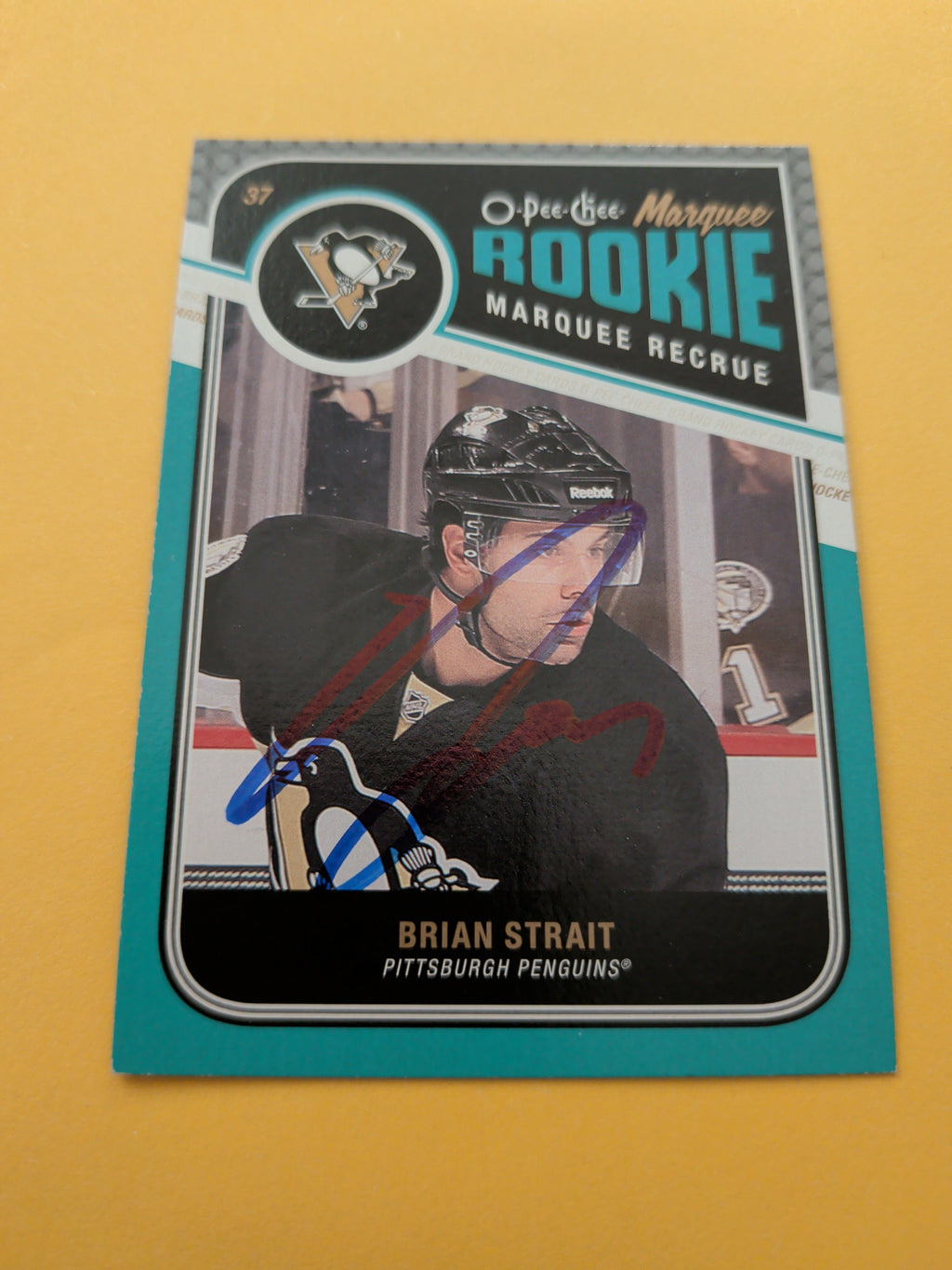 Brian Strait Signed Pittsburgh Penguins Rookie Card C
