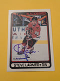 Steve Larmer Signed Chicago Blackhawks Card D